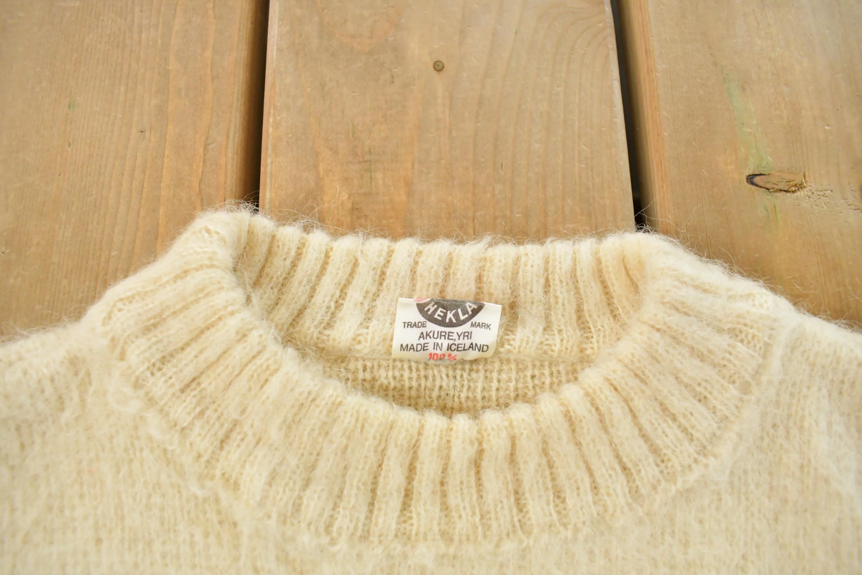 Vintage 1970s Knitting Mill Hekla Nordic Wool Knit Sweater Men's Medium - Image 4