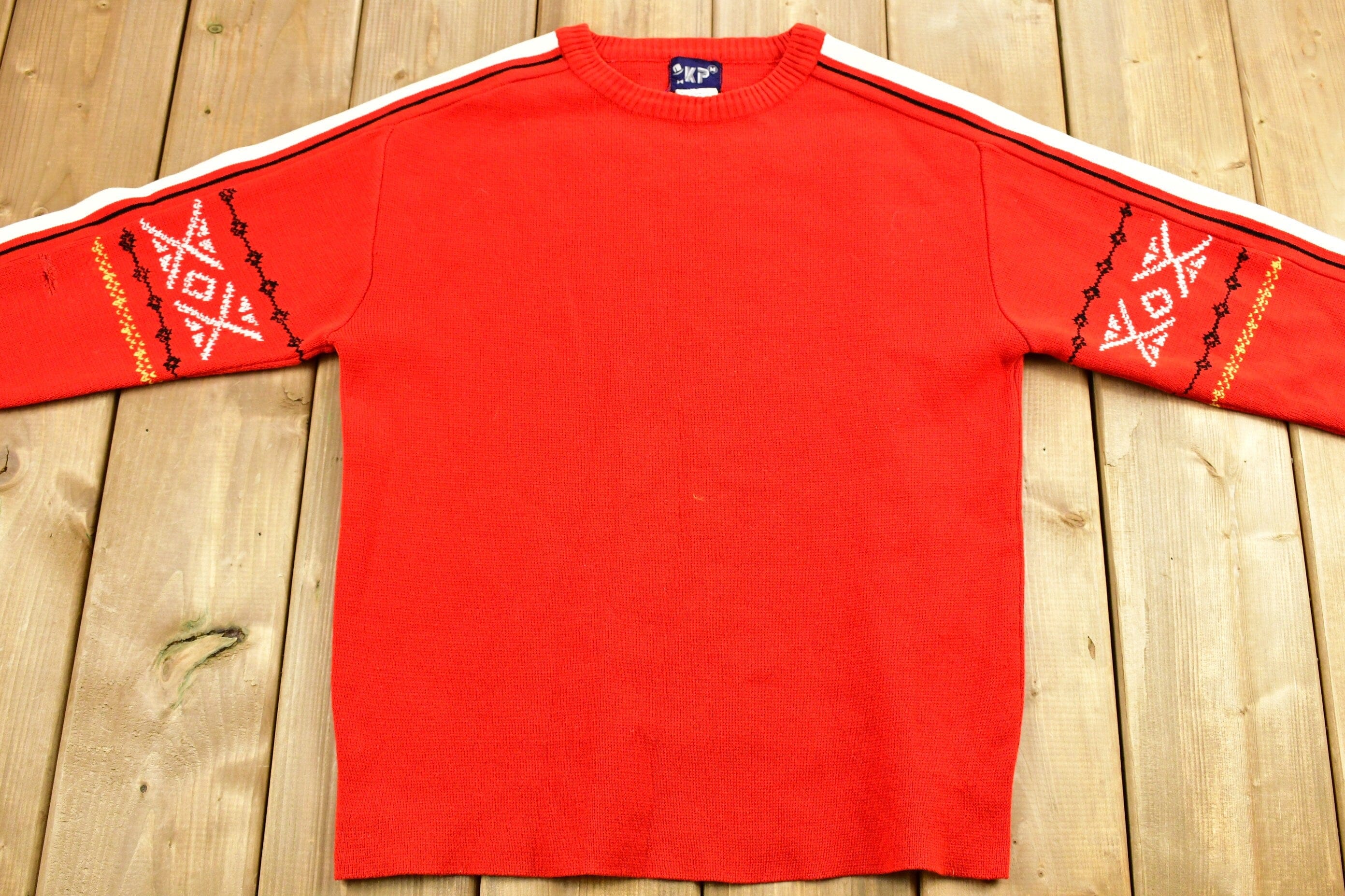 Vintage 1970s KP Western Style Knitted Sweater Men's S - Image 3