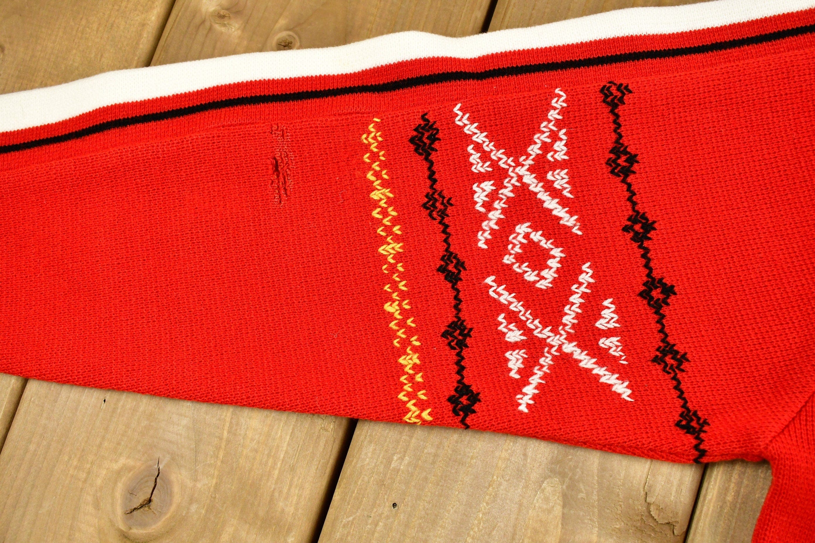 Vintage 1970s KP Western Style Knitted Sweater Men's S - Image 4