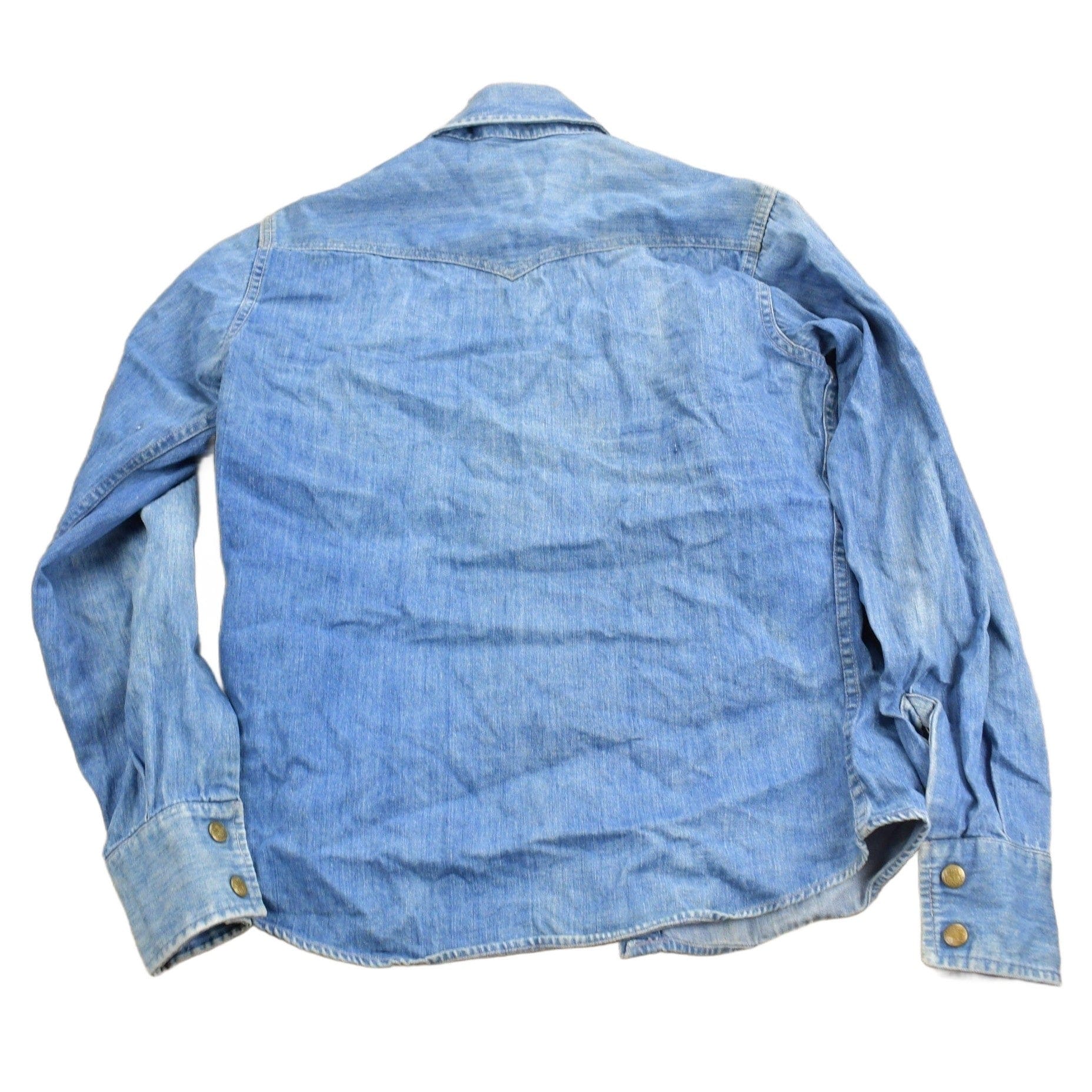 Vintage 1970s Land Hubber Denim Button Up Shirt Men's Medium - Image 2