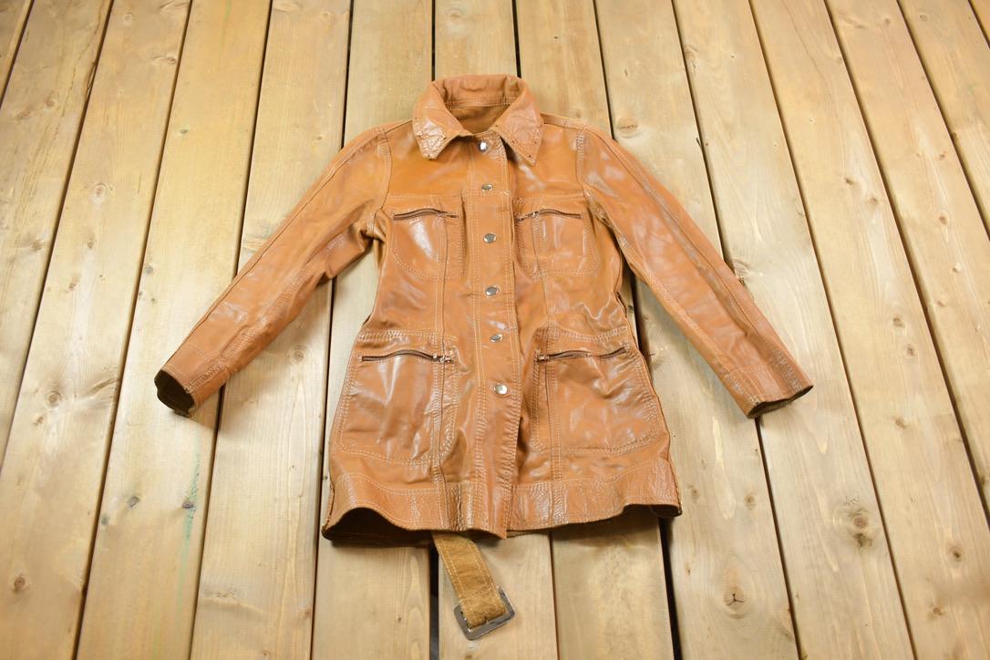 Vintage 1970s Leather Long Jacket - Image 3