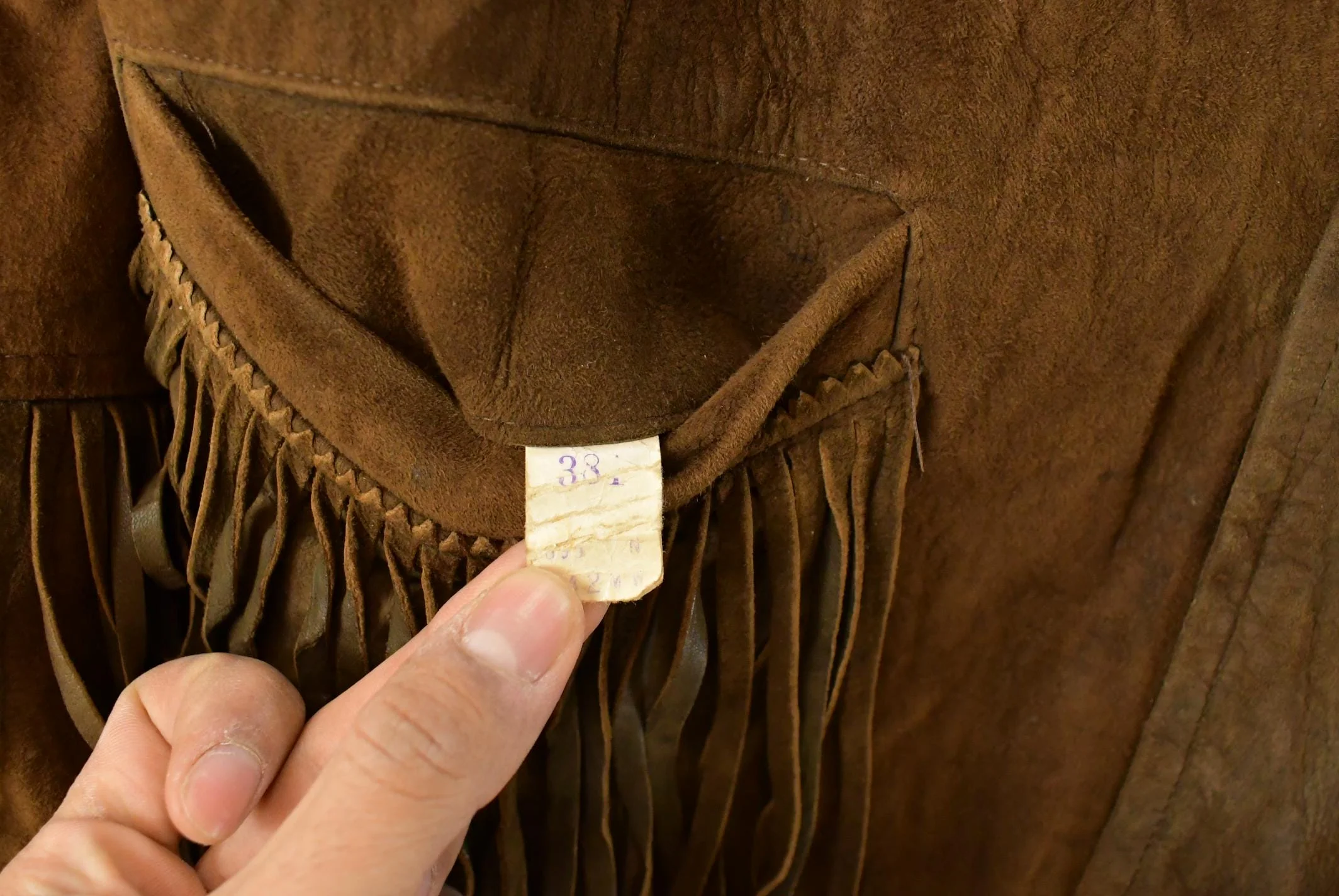 Vintage 1970s Leather Suede Western Fringe Jacket Men's M - Image 5