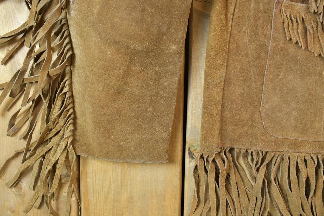Vintage 1970s Leather Western Fringe Jacket Made In USA - Image 4
