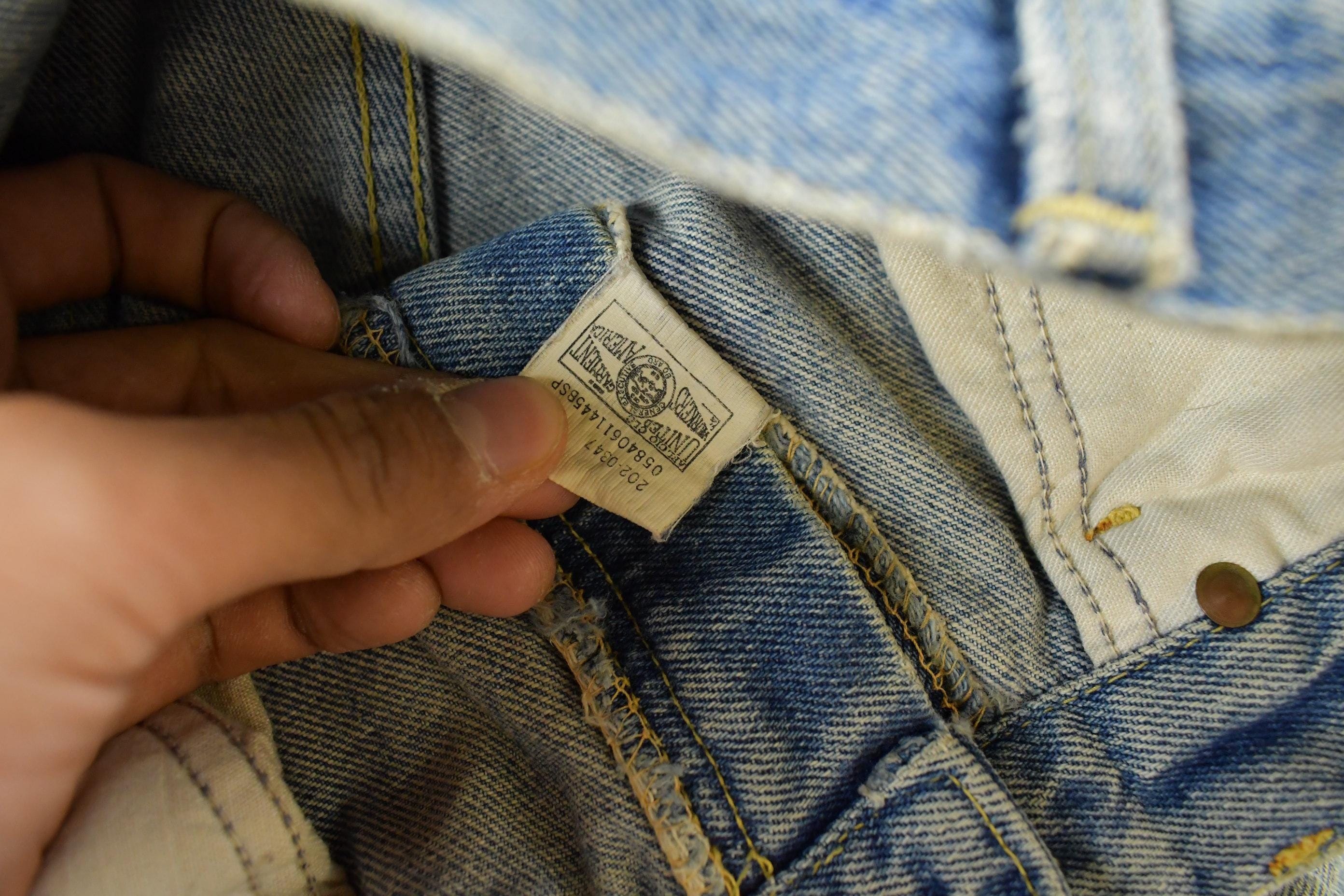 Vintage 1970s Lee Distressed Flare Denim Jeans Men's 30 x 31 - Image 6