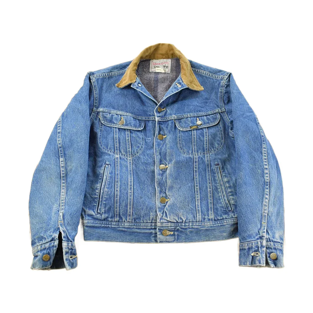 Vintage 1970s Lee Storm Riders Blanket Lined Denim Jean Trucker Jacket Men's Small