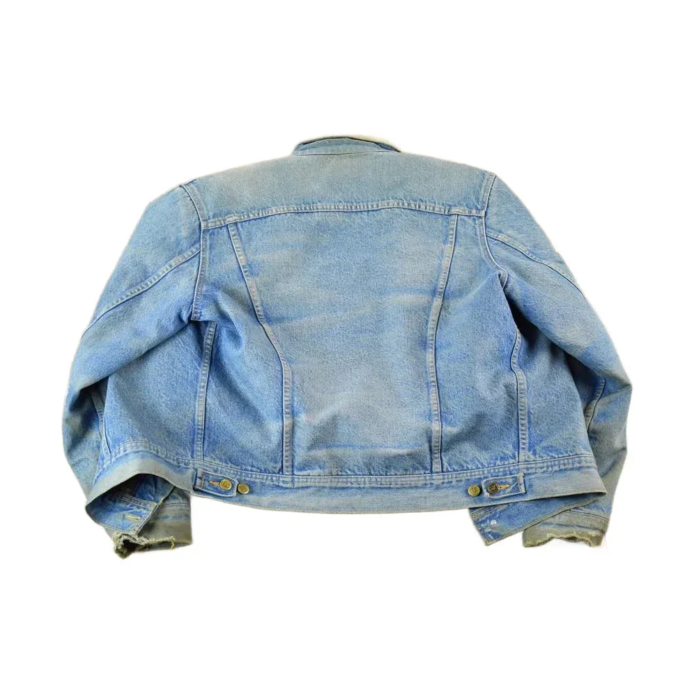 Vintage 1970s Lee Storm Riders Lined Jean Jacket Men's Large - Image 2