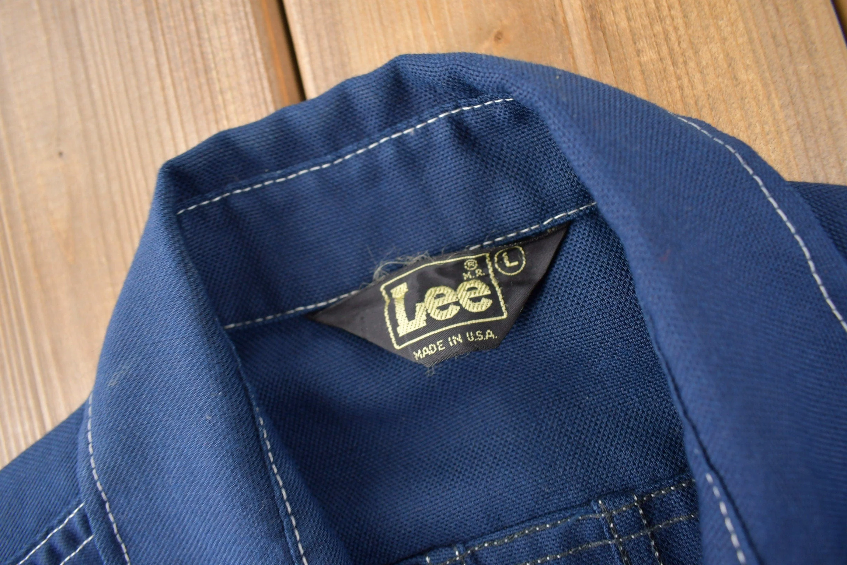 Vintage 1970s Lee Western Style Contrast Button Up Shirt Made in USA Men's L - Image 5