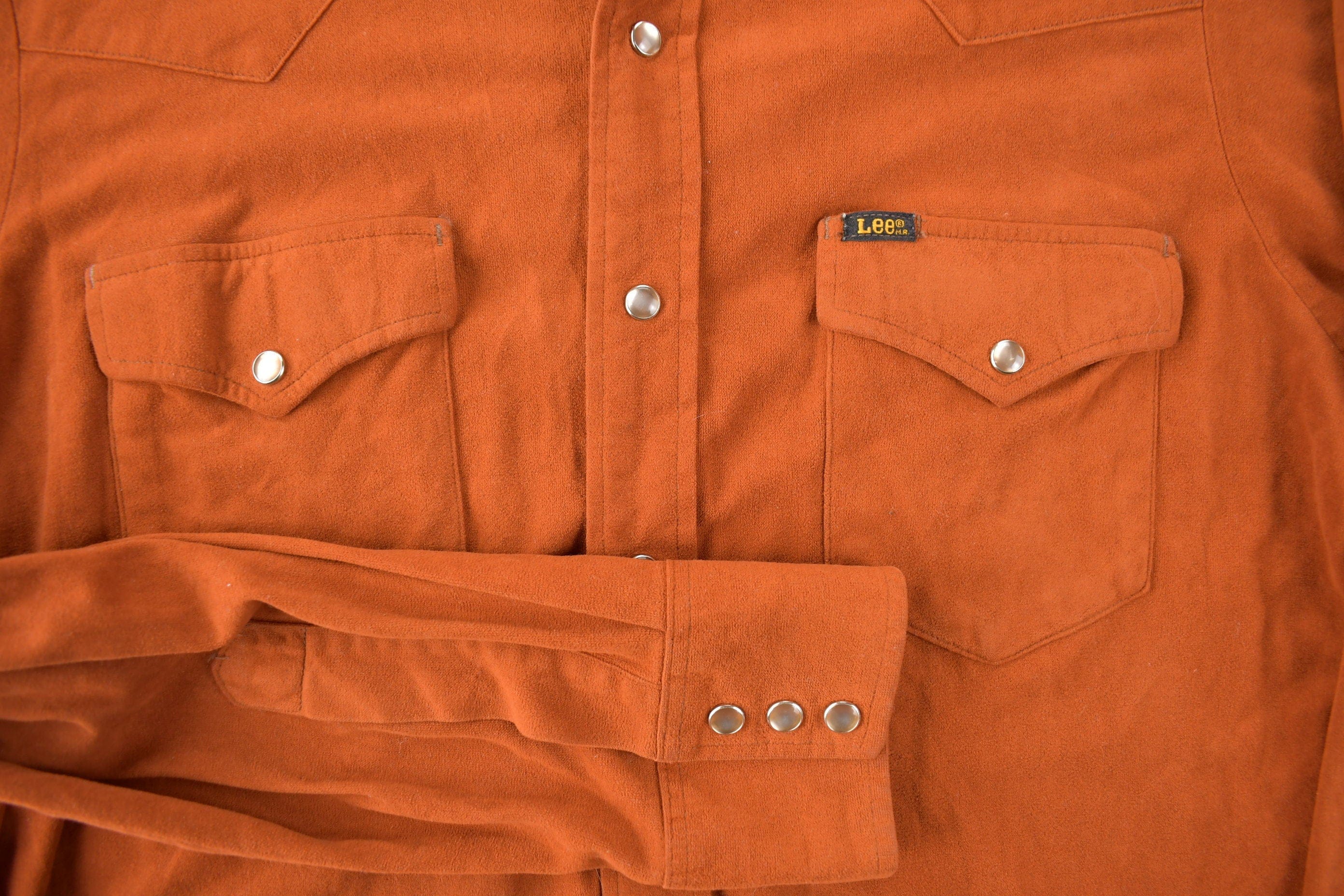Vintage 1970s Lee Western Style Pearl Snap Button Up Shirt Made in USA Men's L - Image 3