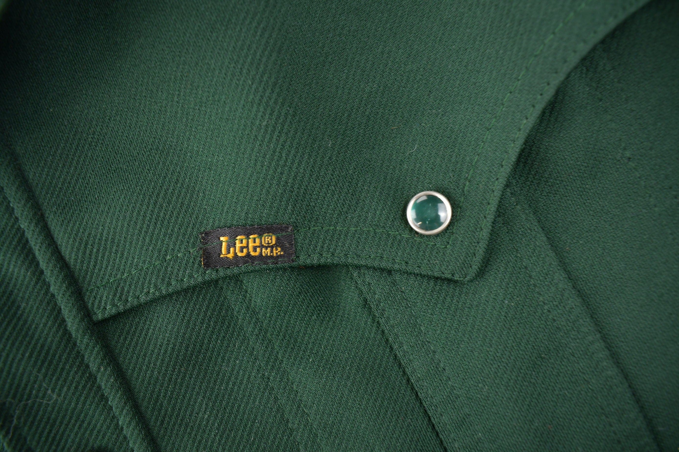 Vintage 1970s Lee Western Style Pearl Snap Button Up Shirt Made in USA Men's Large - Image 4