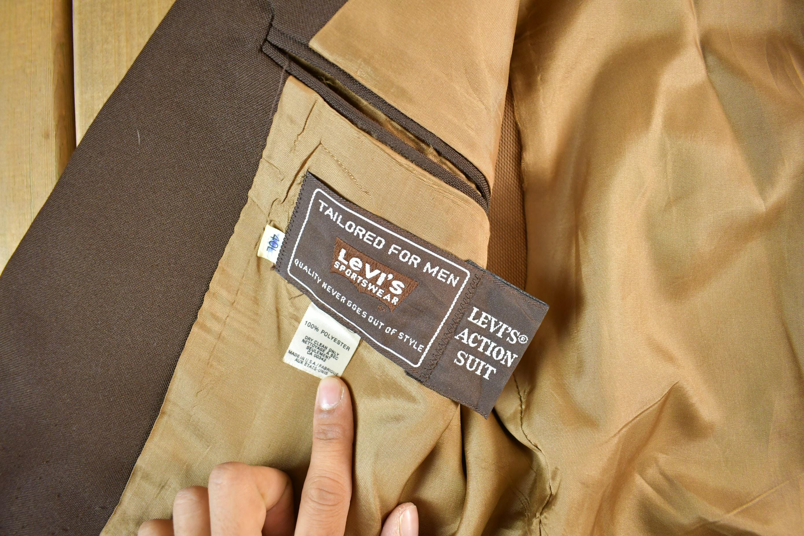 Vintage 1970s Levi's Action Suit Button Up Blazer Jacket Men's 40L Men's Medium - Image 5