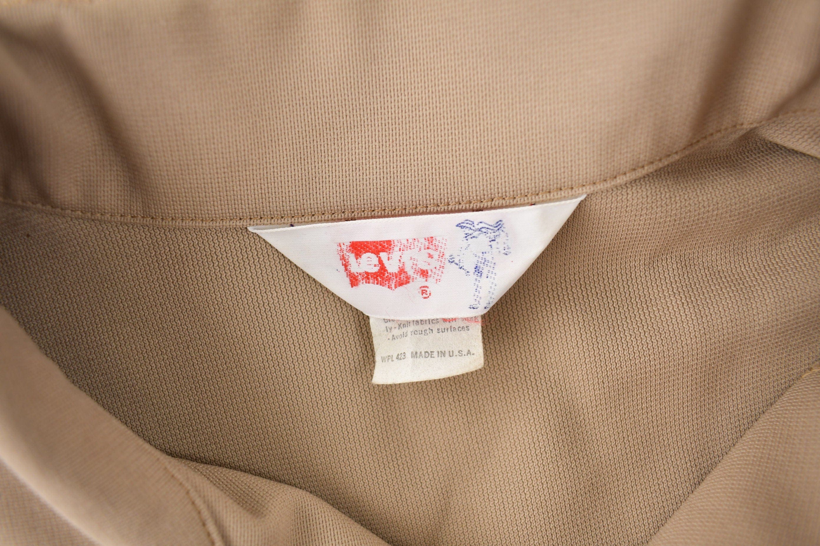 Vintage 1970s Levi's Black Tab Big E Western Style Snap Button Up Shirt Made in USA Men's XL - Image 4