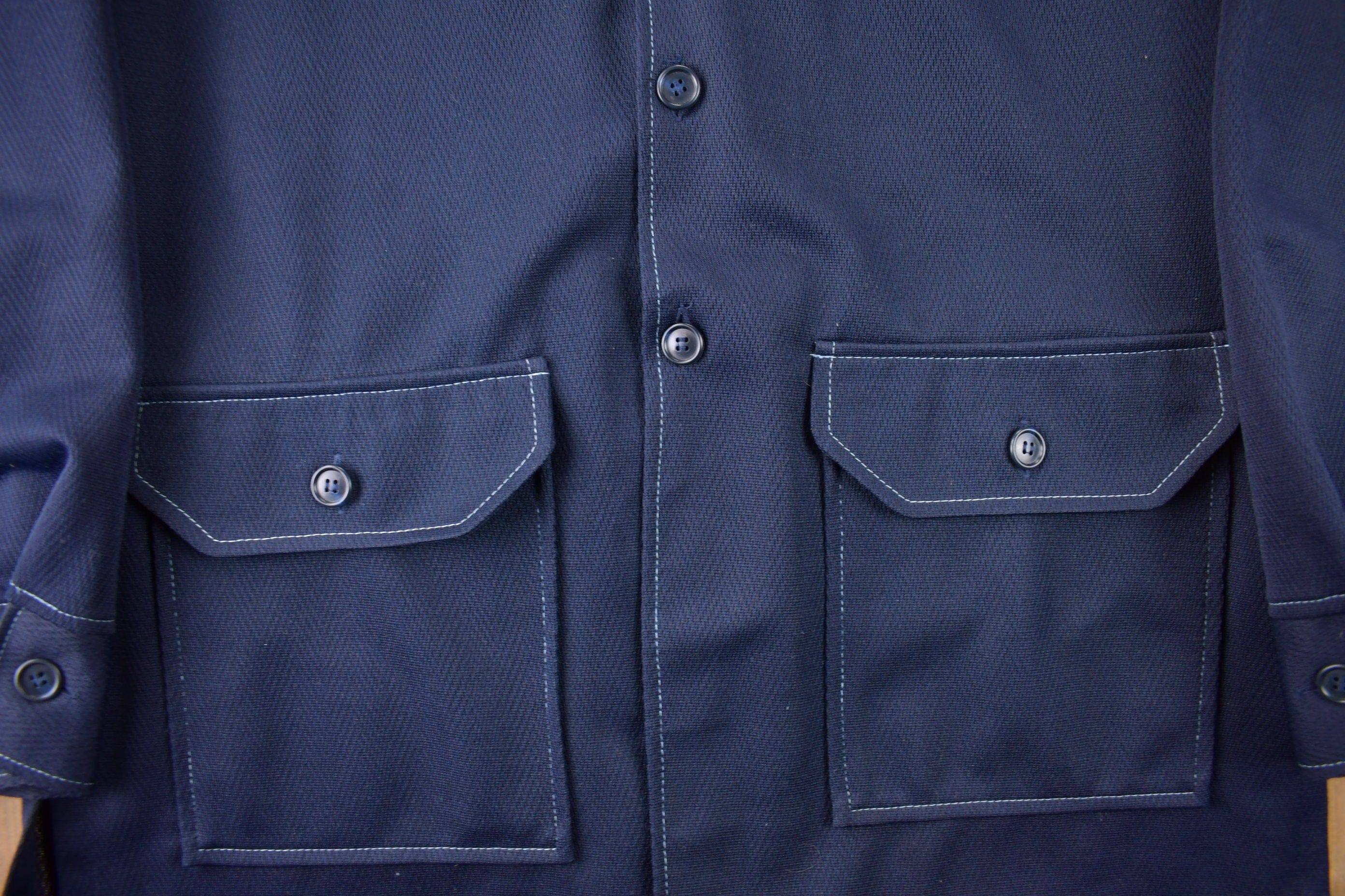 Vintage 1970s Levi's Panatela Tops Blue Western Style Button Up Shirt Jacket Made in USA Men's XL - Image 3
