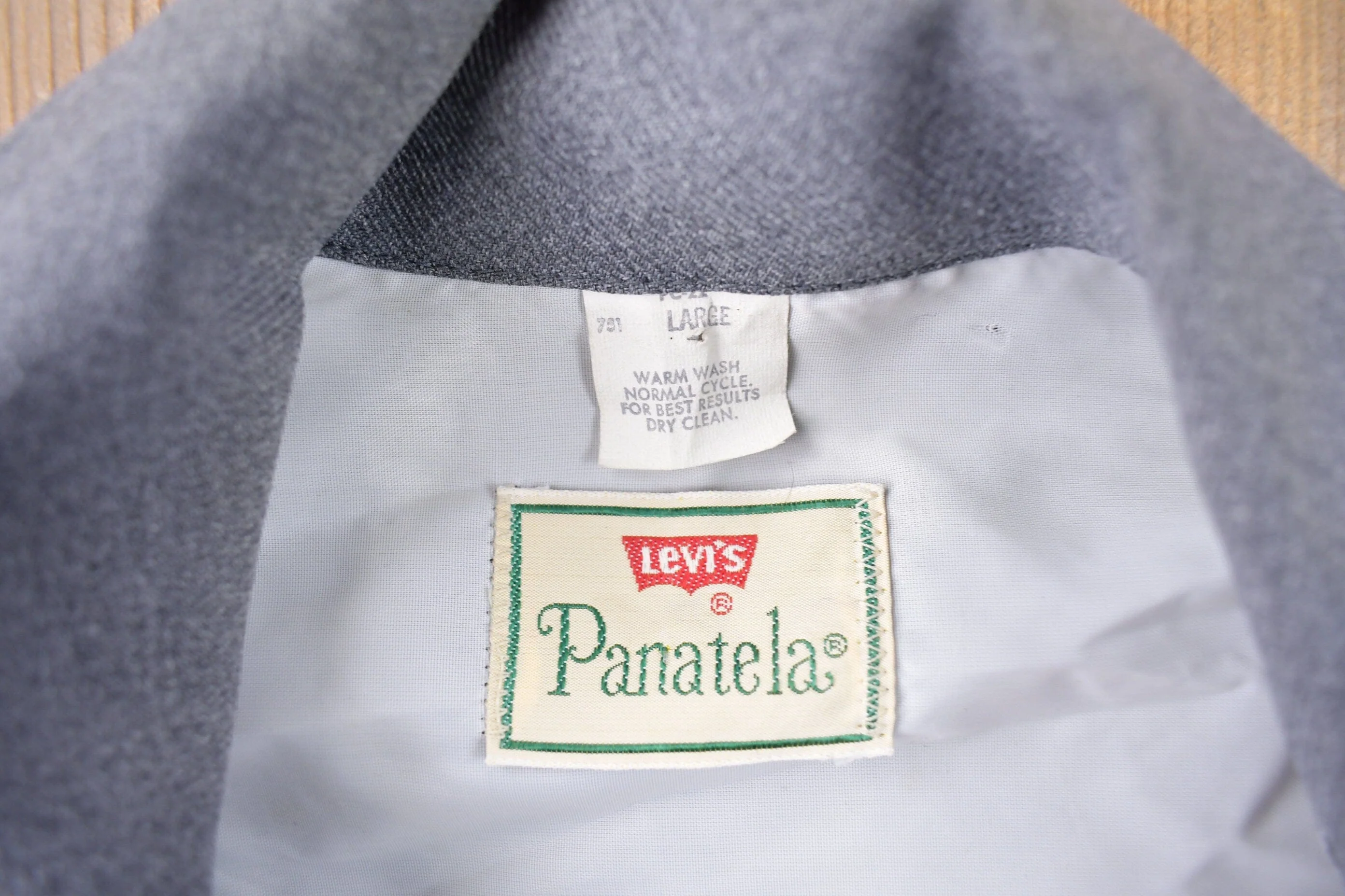 Vintage 1970s Levi's Panatela Tops Grey Western Style Button Up Shirt Made in USA Men's L - Image 5