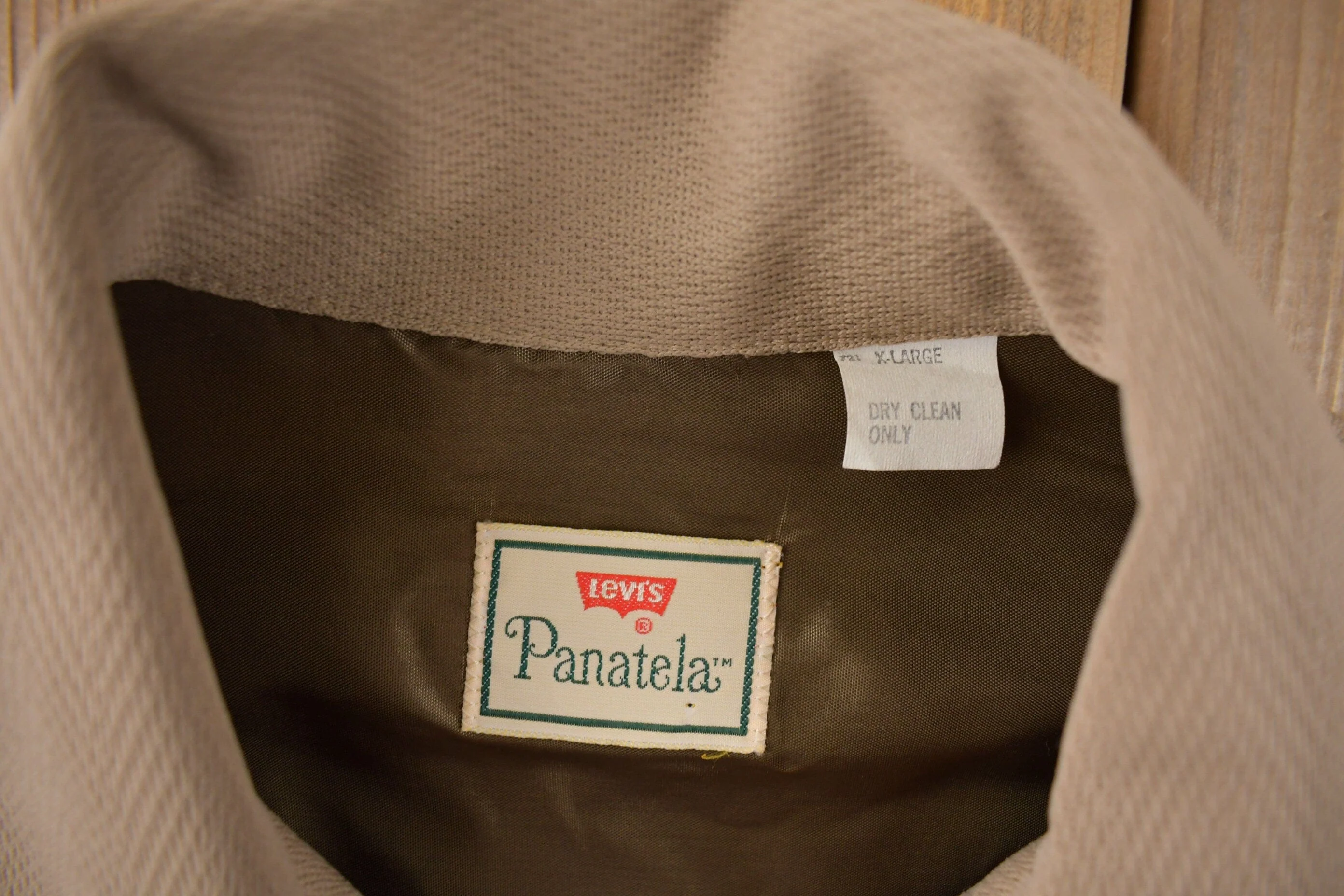 Vintage 1970s Levi's Panatela Tops Western Style Beige Button Up Shirt Made in USA Men's XL - Image 4
