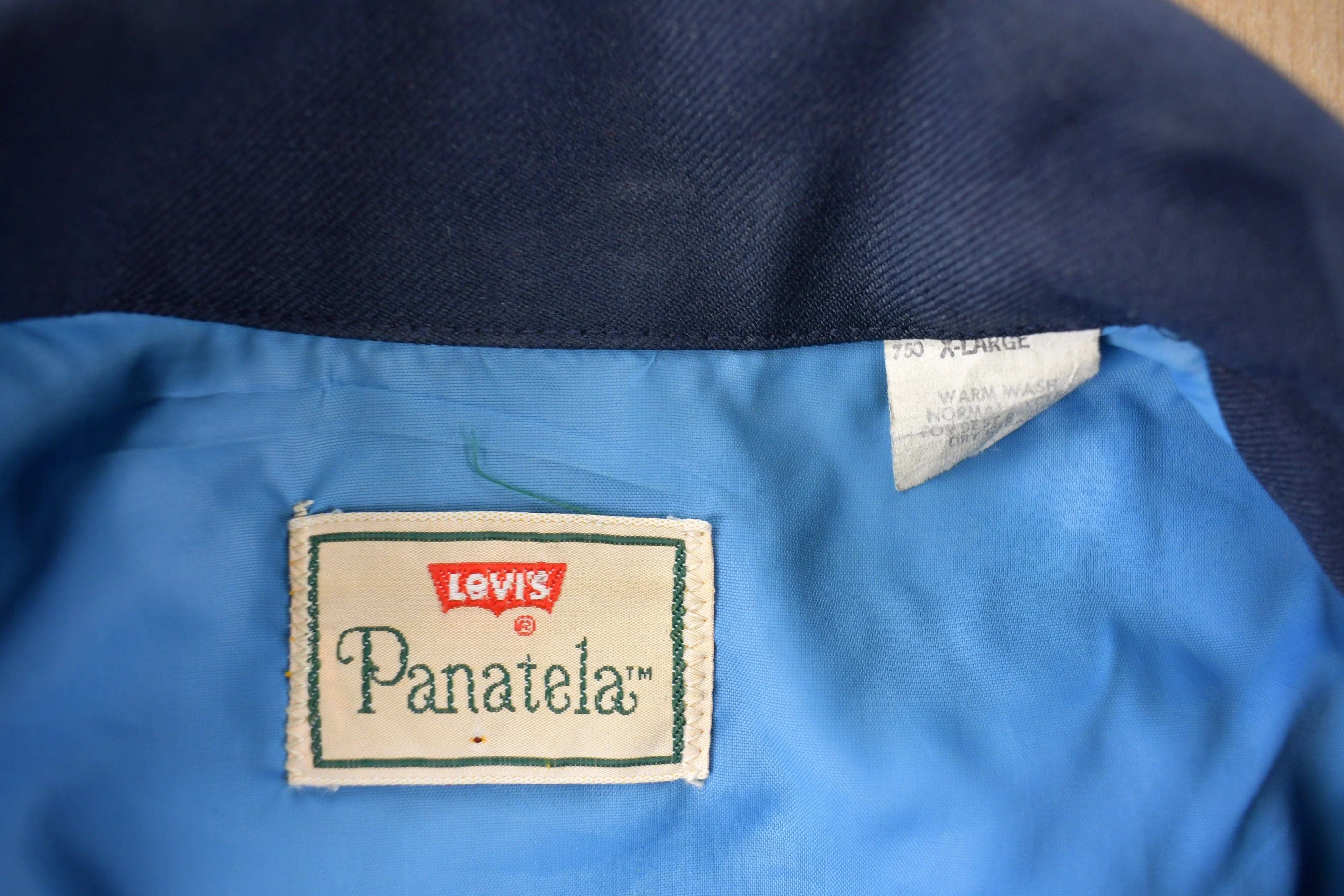Vintage 1970s Levi's Panatela Tops Western Style Blue Button Up Shirt Made in USA Men's XL - Image 4