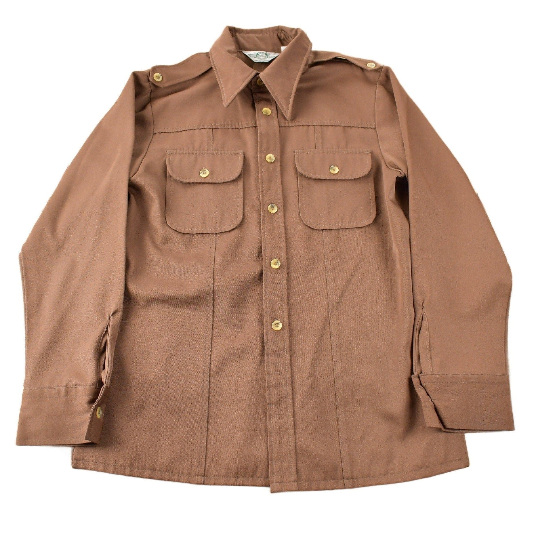 Vintage 1970s Levi's Panatela Tops Western Style Brown Button Up Shirt Made in USA Men's L
