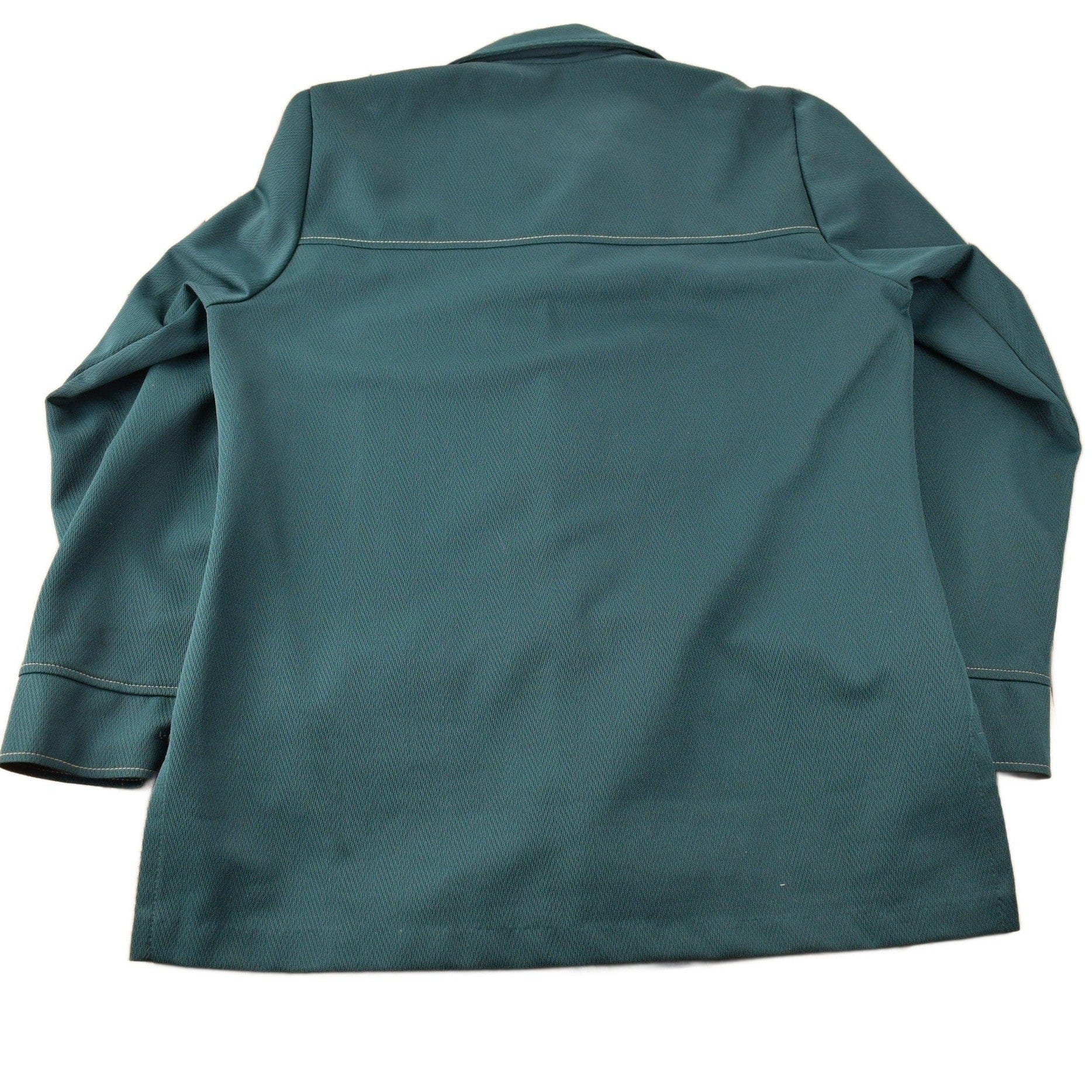 Vintage 1970s Levi's Panatela Tops Western Style Dark Green Button Up Shirt Made in USA Men's XL - Image 2