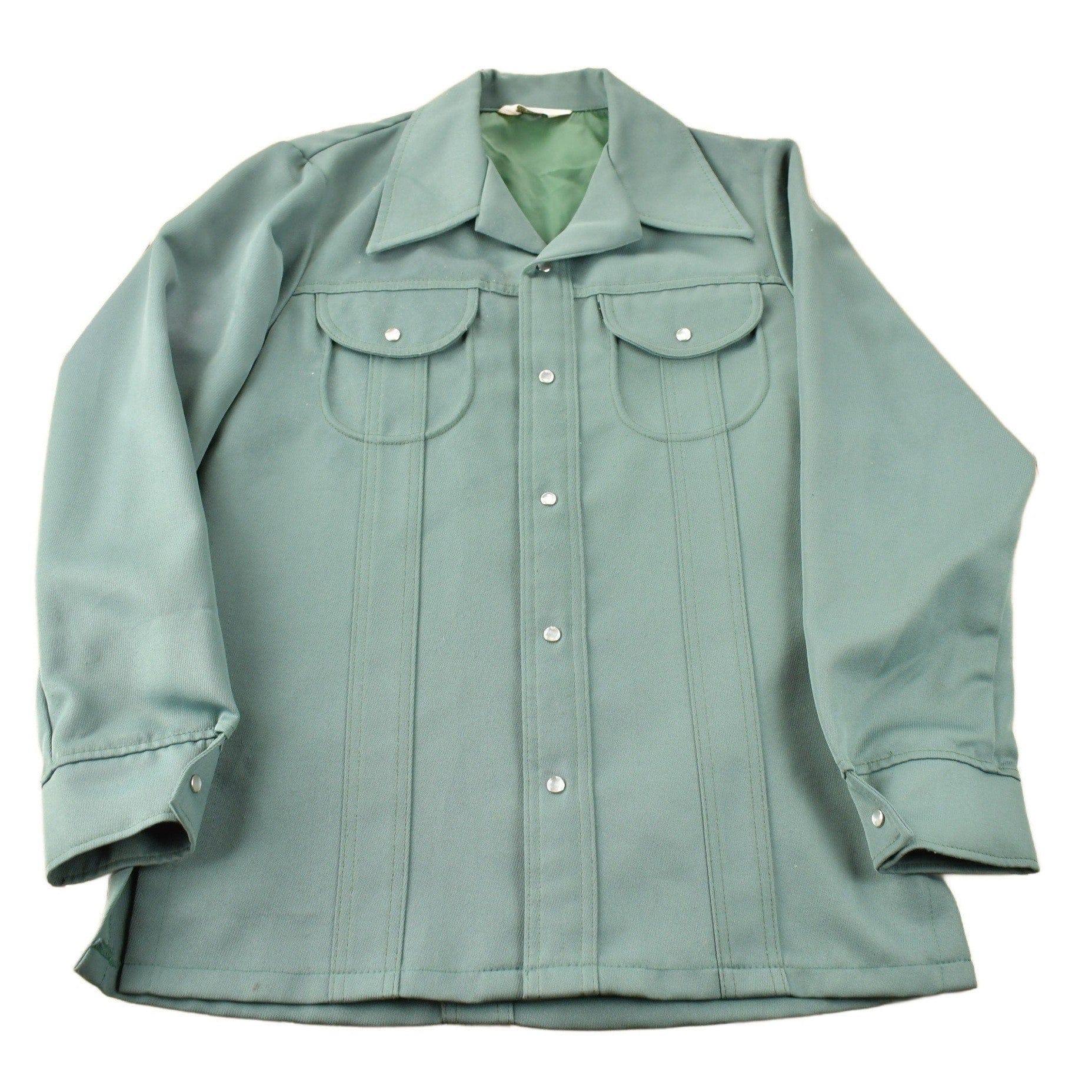 Vintage 1970s Levi's Panatela Tops Western Style Pearl Snap Button Up Shirt Made in USA Men's M
