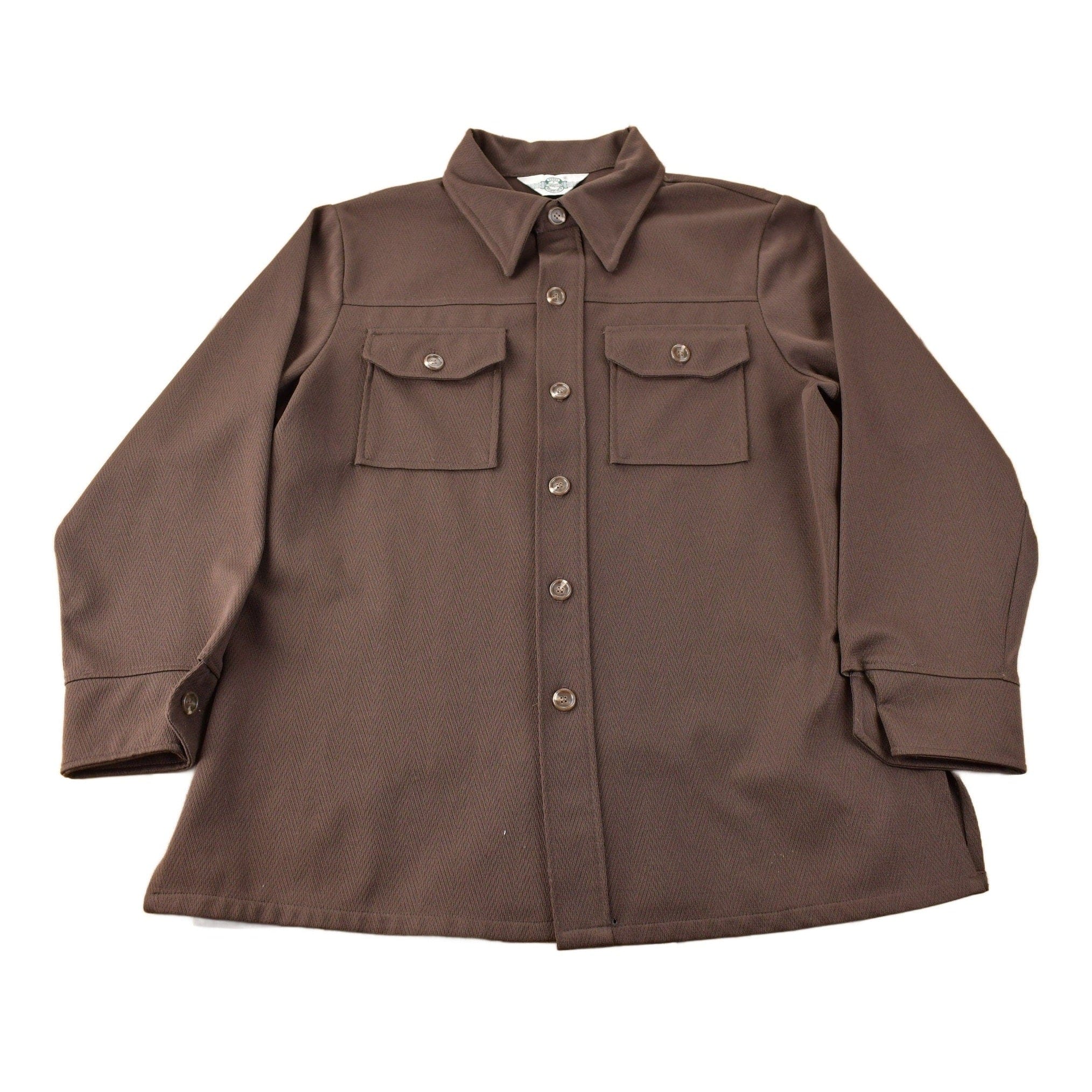 Vintage 1970s Levi's Panatela Western Style Brown Button Up Shirt Made in USA Men's XL