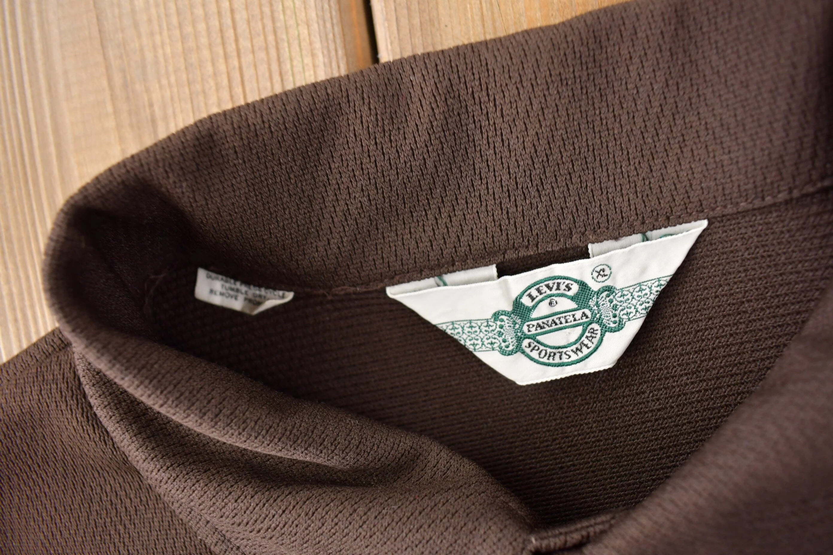 Vintage 1970s Levi's Panatela Western Style Brown Button Up Shirt Made in USA Men's XL - Image 4