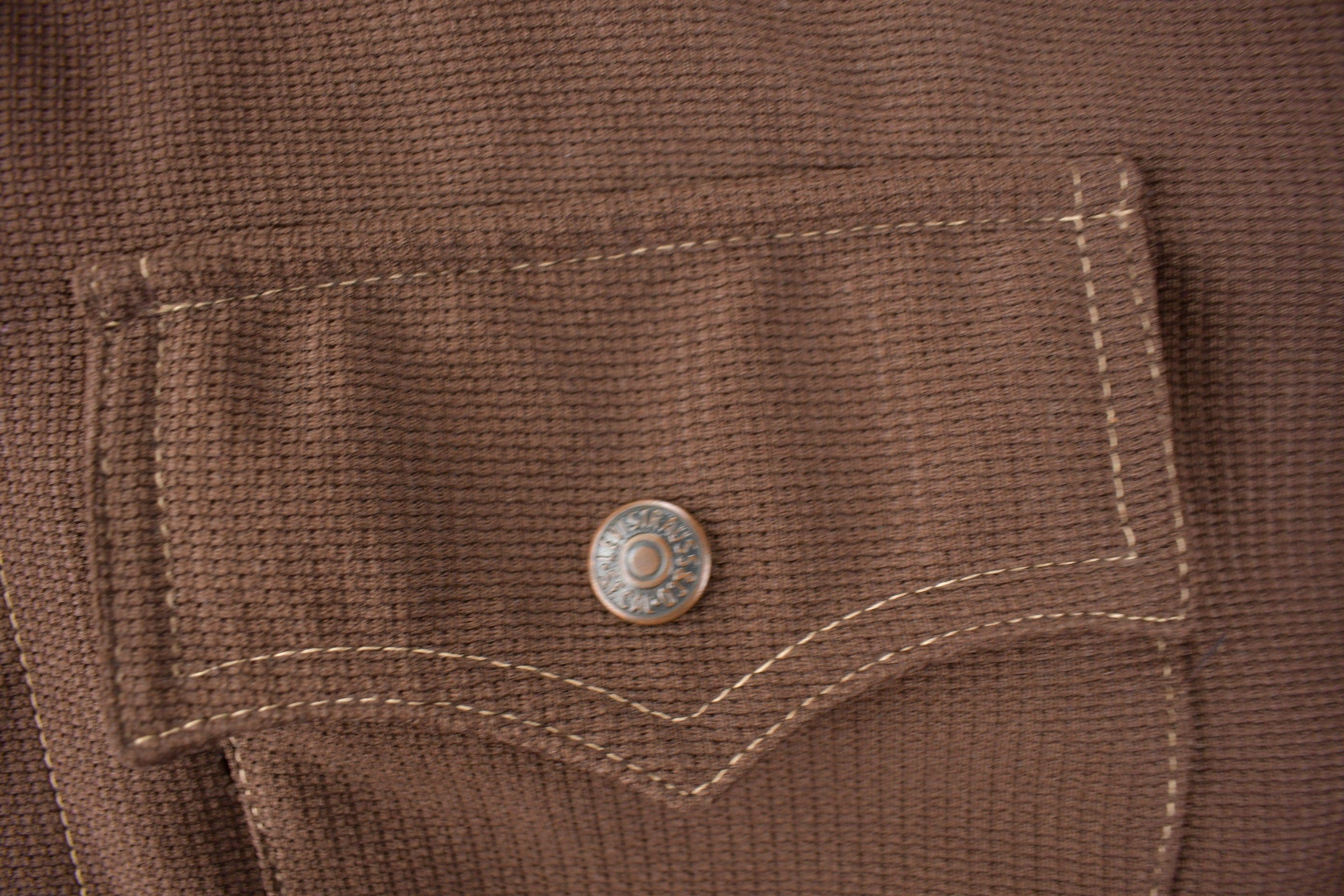 Vintage 1970s Levi's Western Style Brown Button Up Shirt Made in USA Men's XL - Image 4