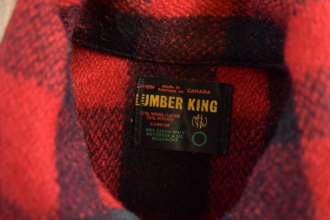 Vintage 1970s Lumber King Plaid Flannel Zip Up Jacket Men's Medium - Image 3