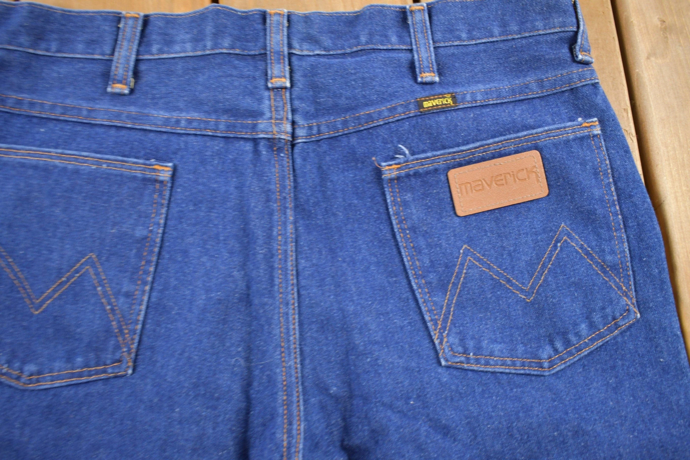 Vintage 1970s Maverick Denim Flared Jeans Men's 33 x 29 - Image 4