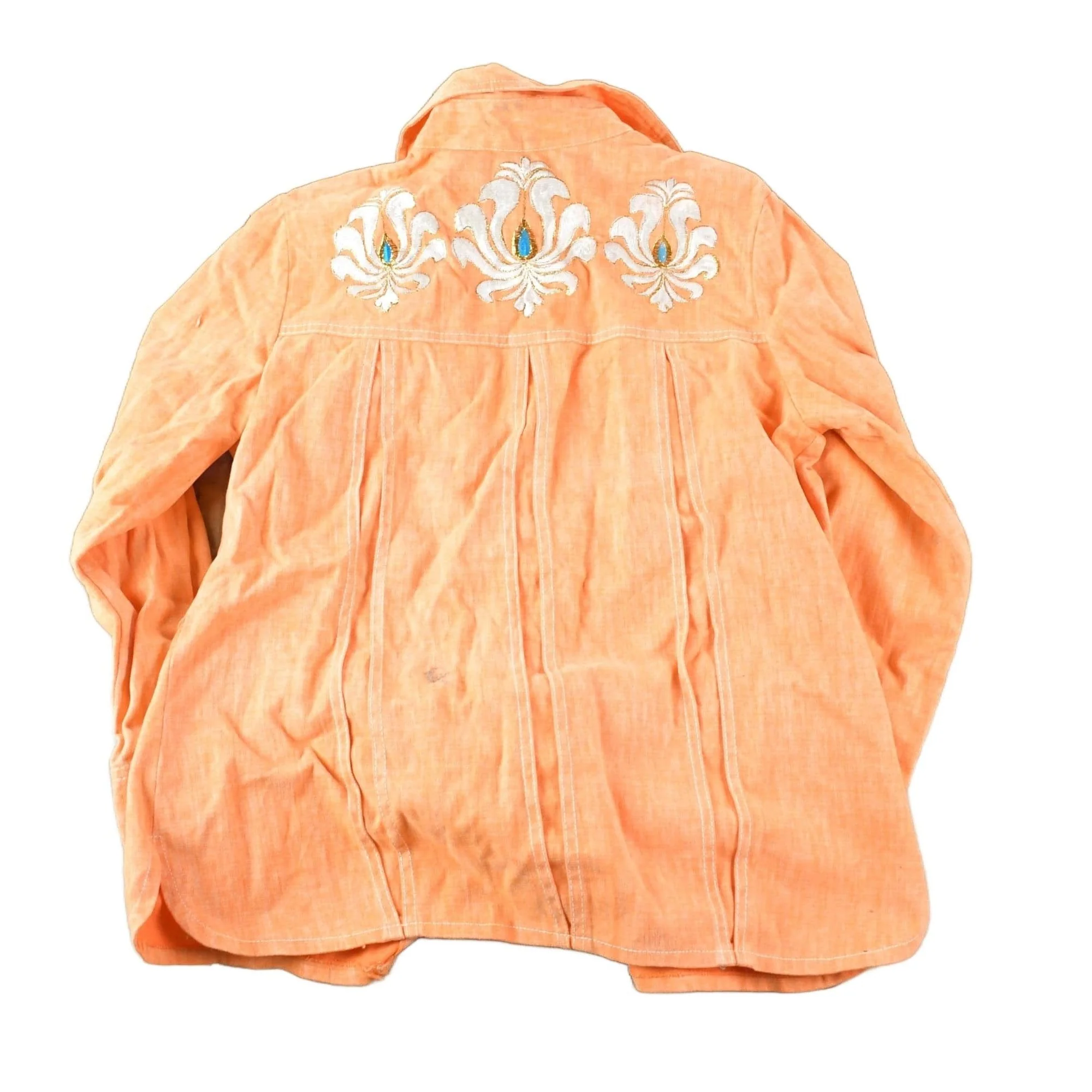 Vintage 1970s Maximum Floral Embroidered Button Up Shirt Womens M - Image 2