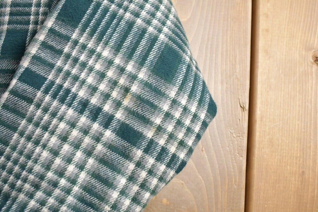 Vintage 1970s Melton Plaid Button Up Shirt Men's Large - Image 3