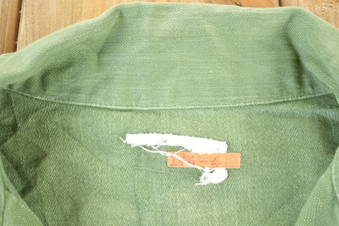 Vintage 1970s Military Button Up Shirt Mens L - Image 4
