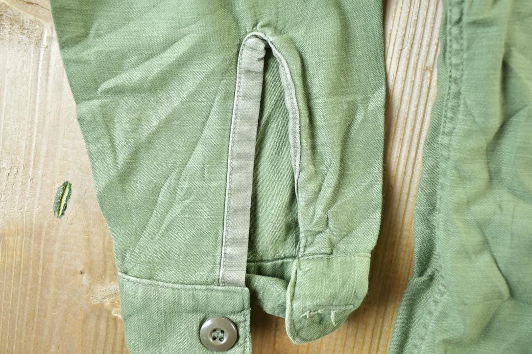 Vintage 1970s Military Button Up Shirt Mens L - Image 5