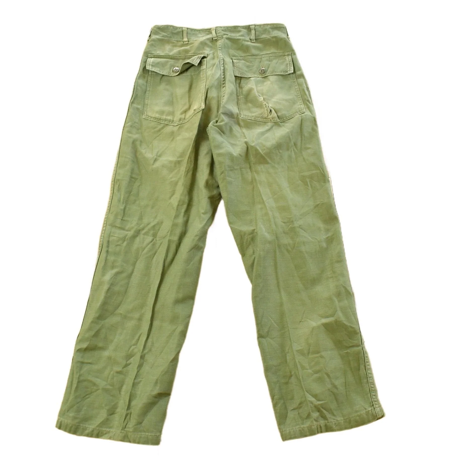 Vintage 1970s Military OG-107 Sateen Fatigue Pants Men's 28 x 29 - Image 2