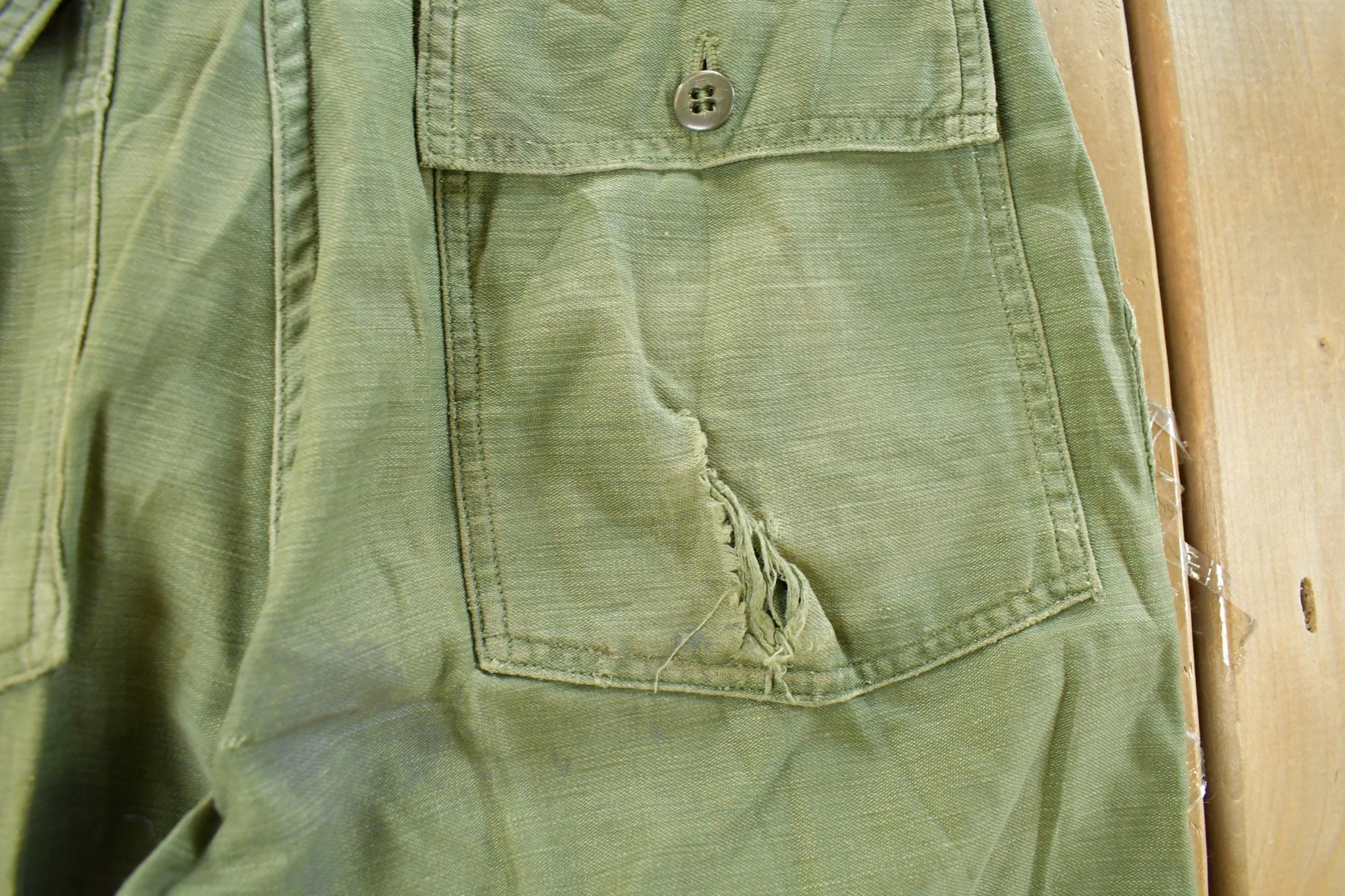Vintage 1970s Military OG-107 Sateen Fatigue Pants Men's 28 x 29 - Image 6