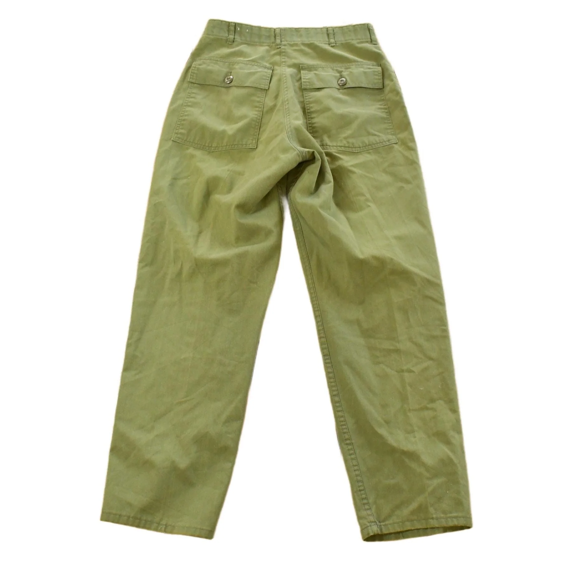 Vintage 1970s Military OG-107 Sateen Fatigue Pants Men's 28 x 29 - Image 2