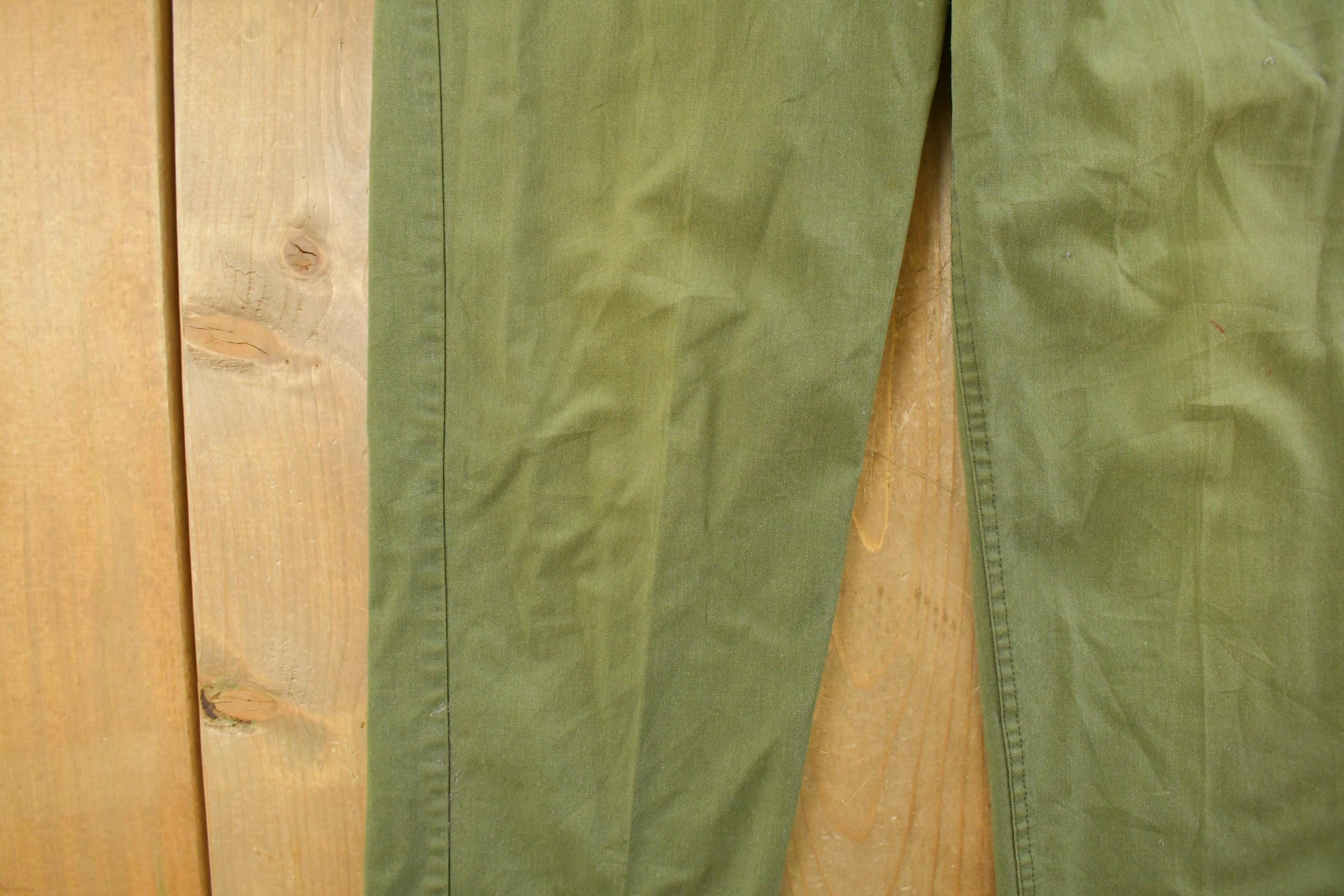 Vintage 1970s Military OG-107 Sateen Fatigue Pants Men's 28 x 29 - Image 3