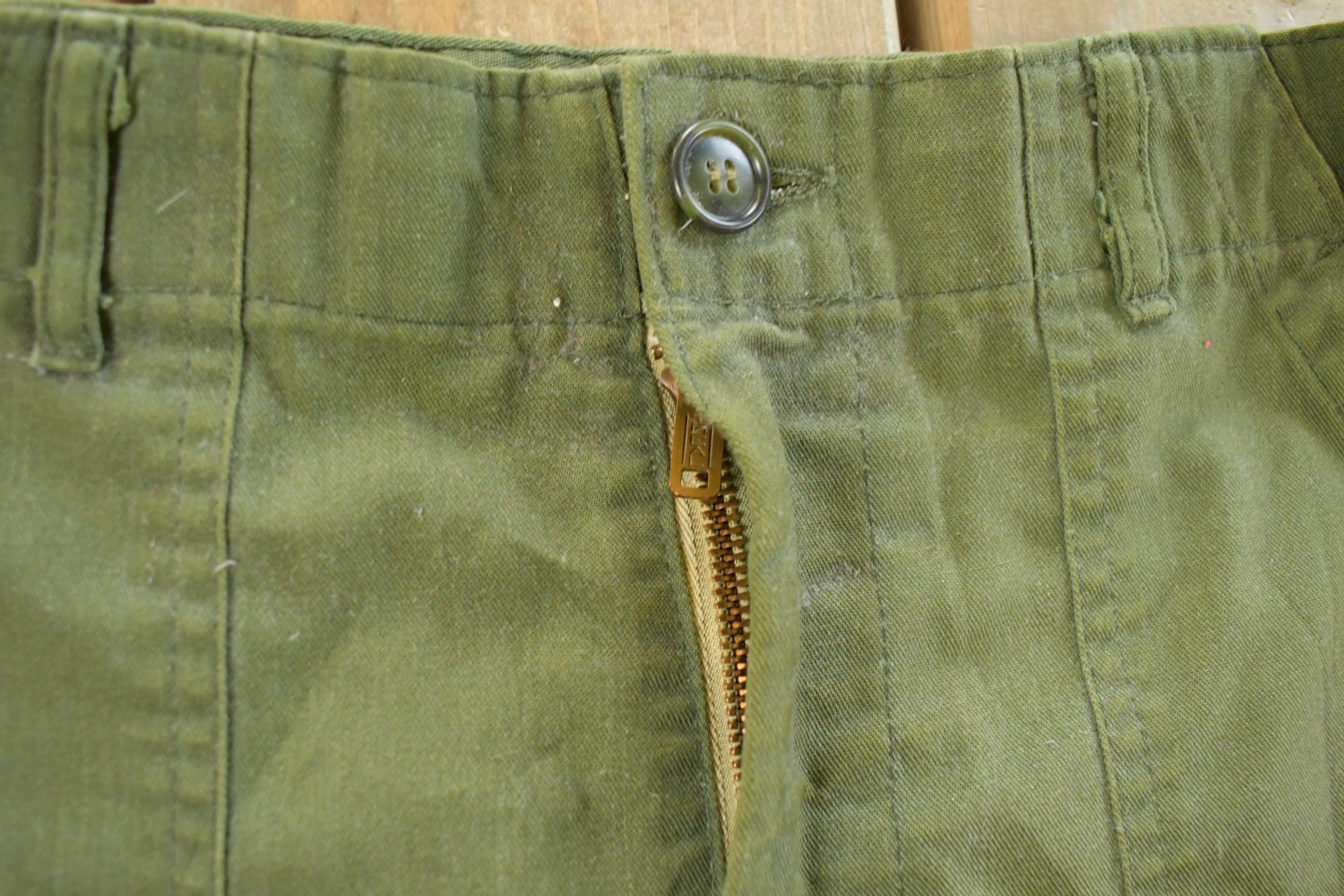Vintage 1970s Military OG-107 Sateen Fatigue Pants Men's 28 x 29 - Image 4