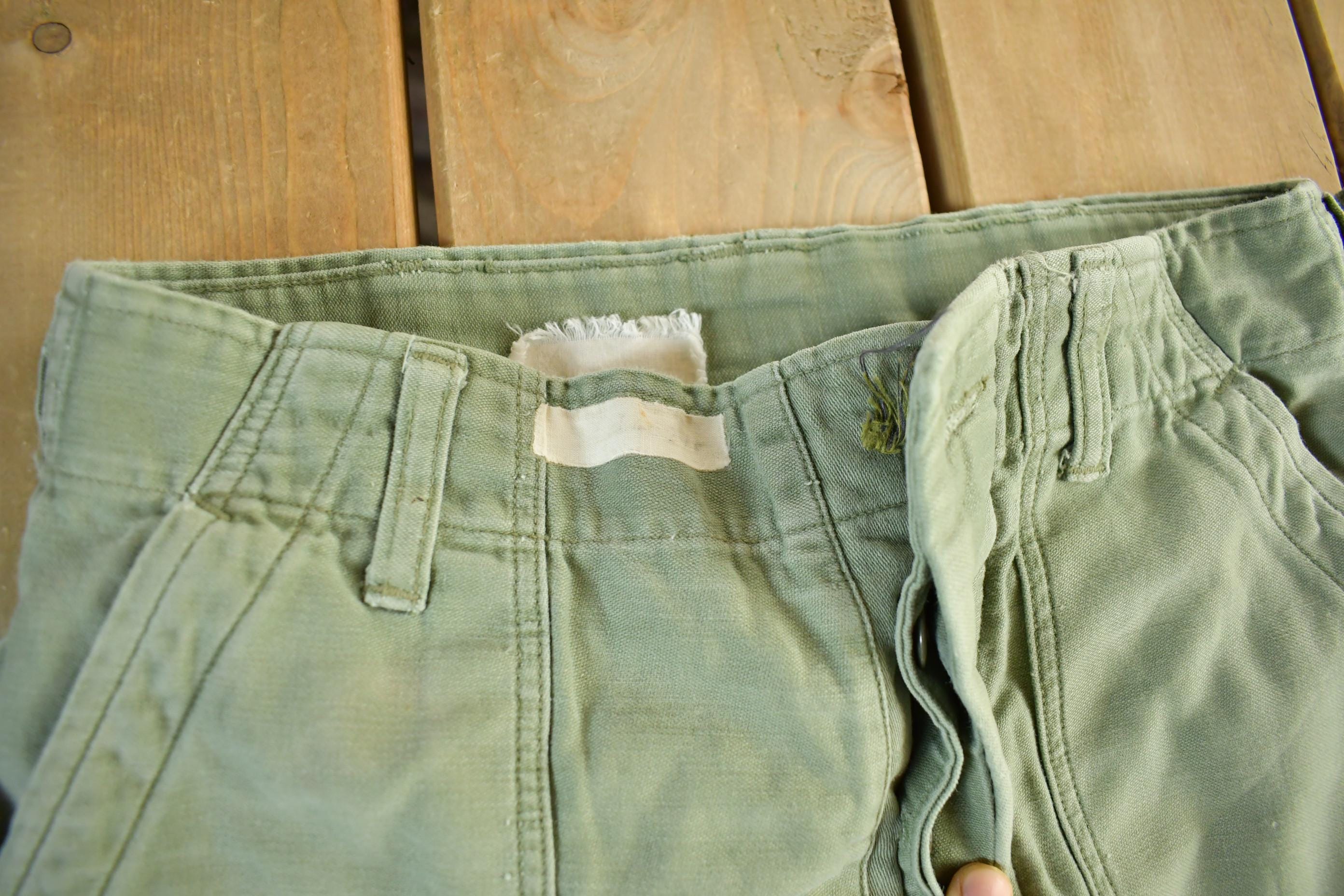 Vintage 1970s Military OG-107 Sateen Fatigue Pants Men's Small 28 x 32 - Image 5
