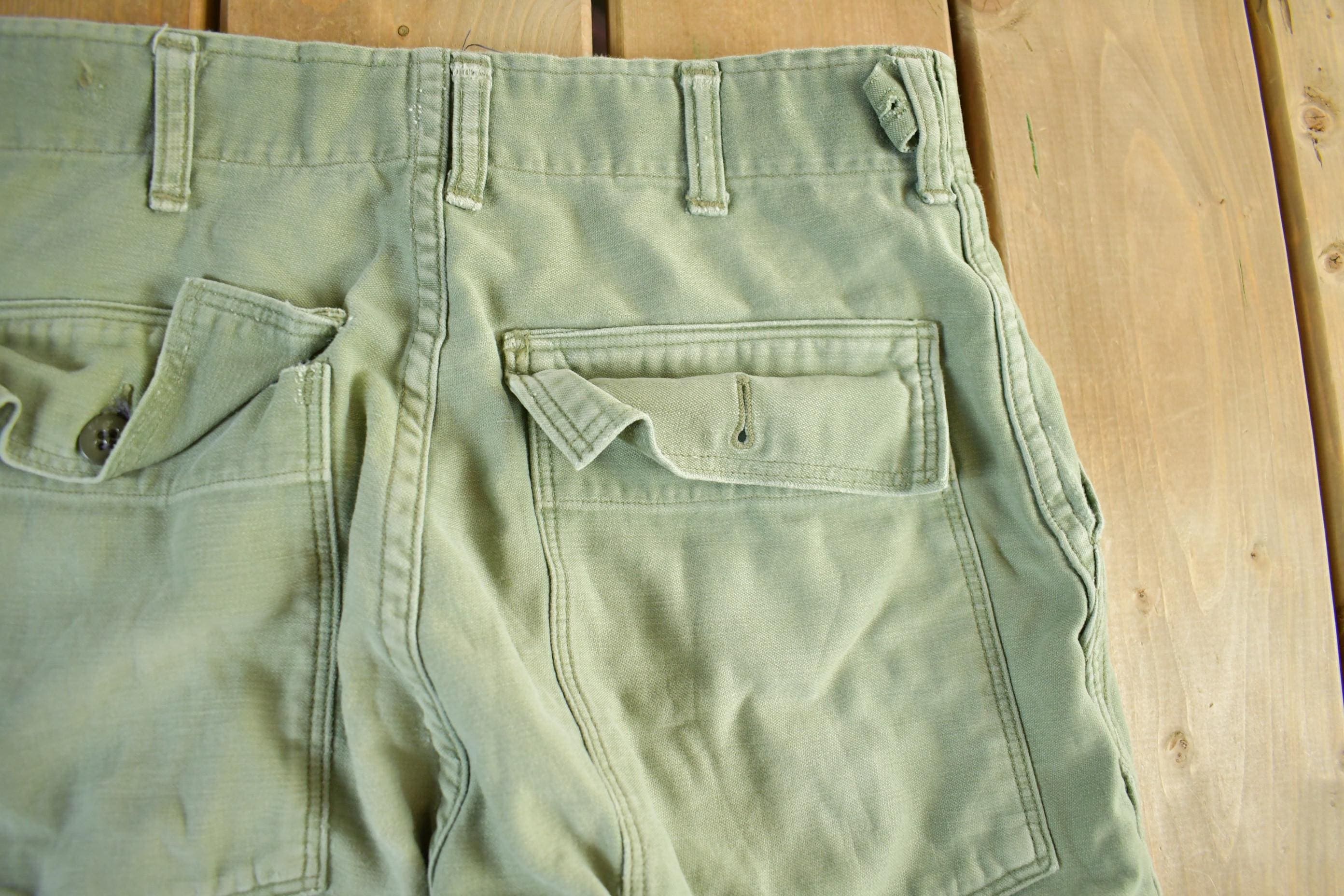 Vintage 1970s Military OG-107 Sateen Fatigue Pants Men's Small 28 x 32 - Image 7