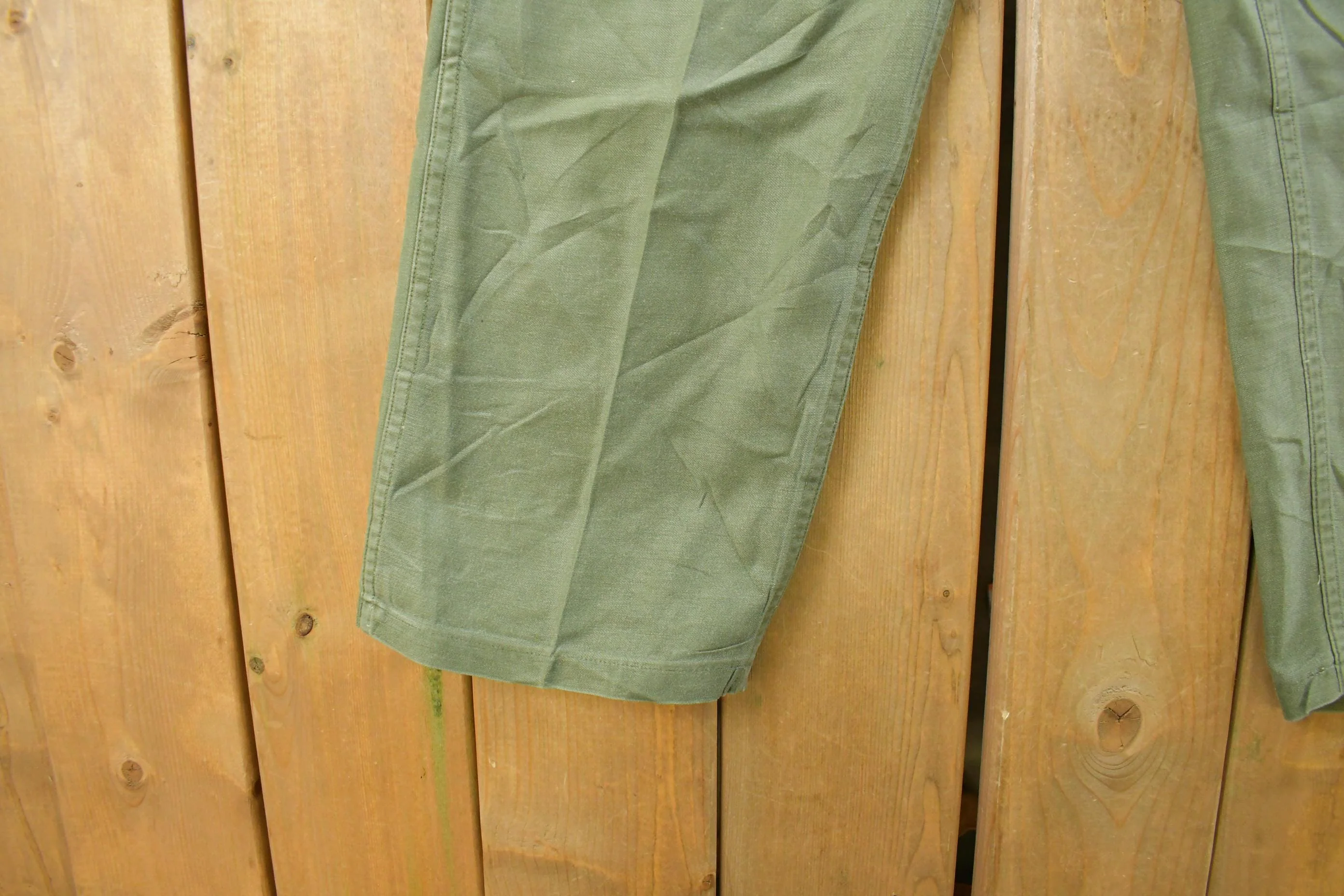 Vintage 1970s Military OG-107 Starched Sateen Fatigue Pants Men's 30 x 32 - Image 3