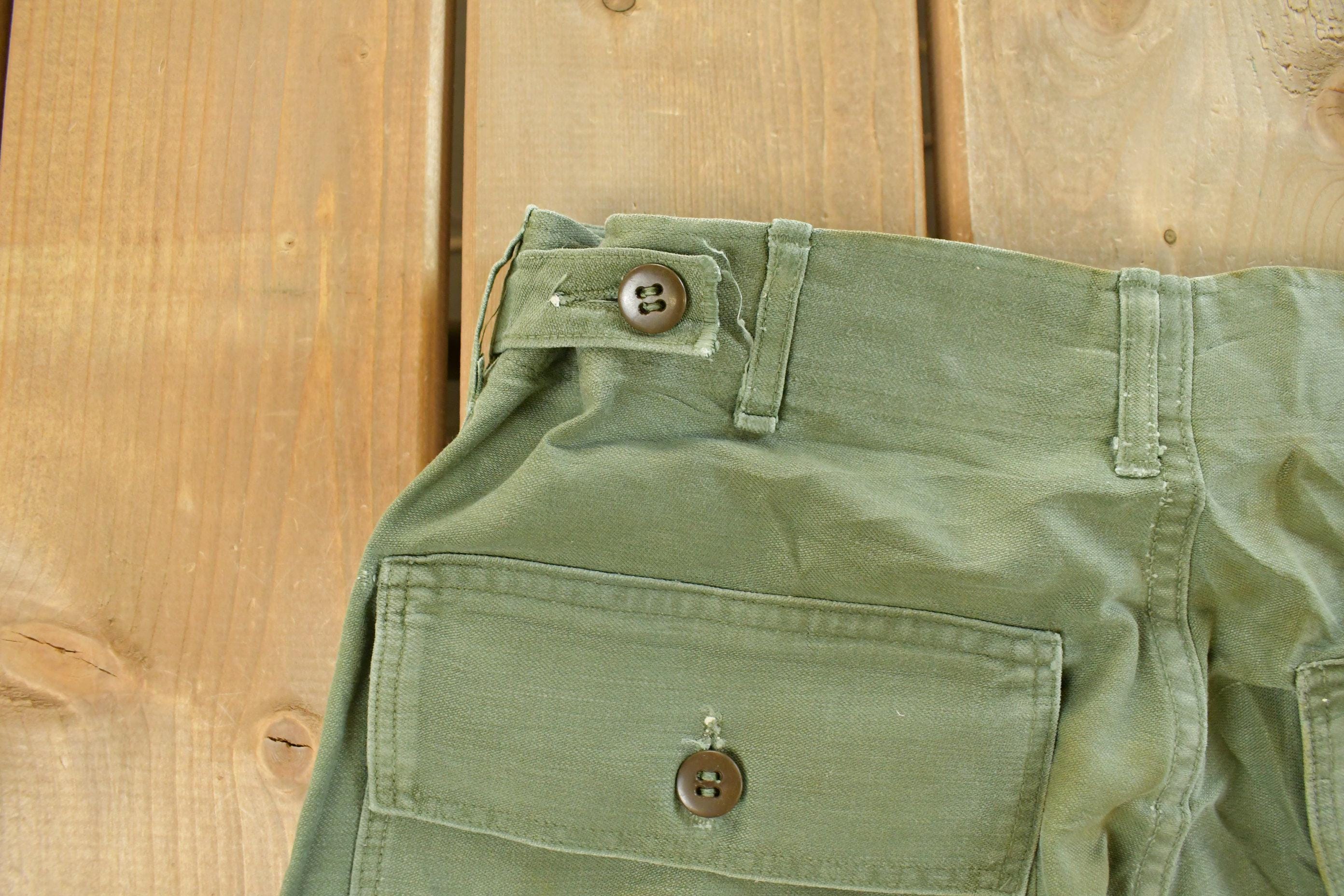 Vintage 1970s Military OG-107 Starched Sateen Fatigue Pants Men's 30 x 32 - Image 7