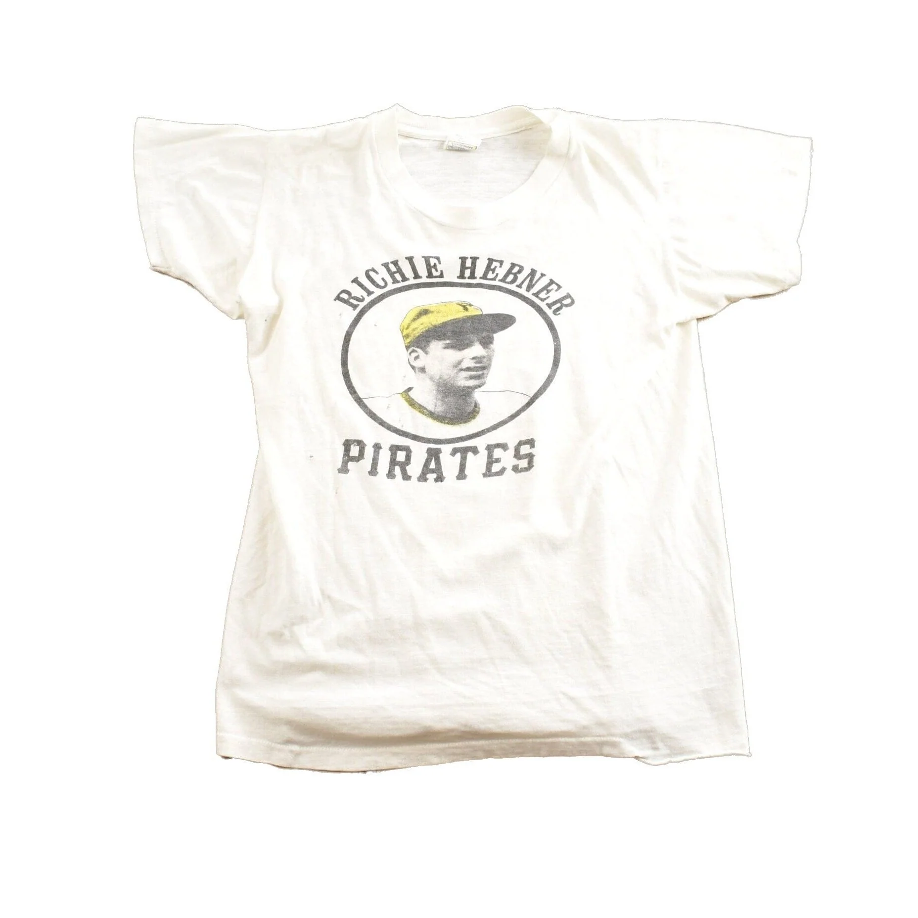 Vintage 1970s MLB Richie Hebner Pirates Baseball Single Stitch T-Shirt Made In USA