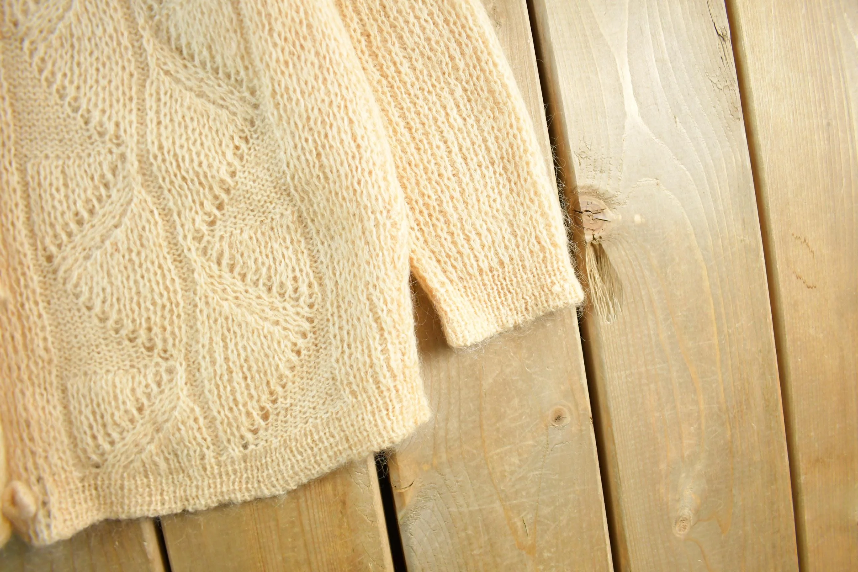 Vintage 1970s Mohair Wool Knit Cardigan Sweater Women's Small - Image 3