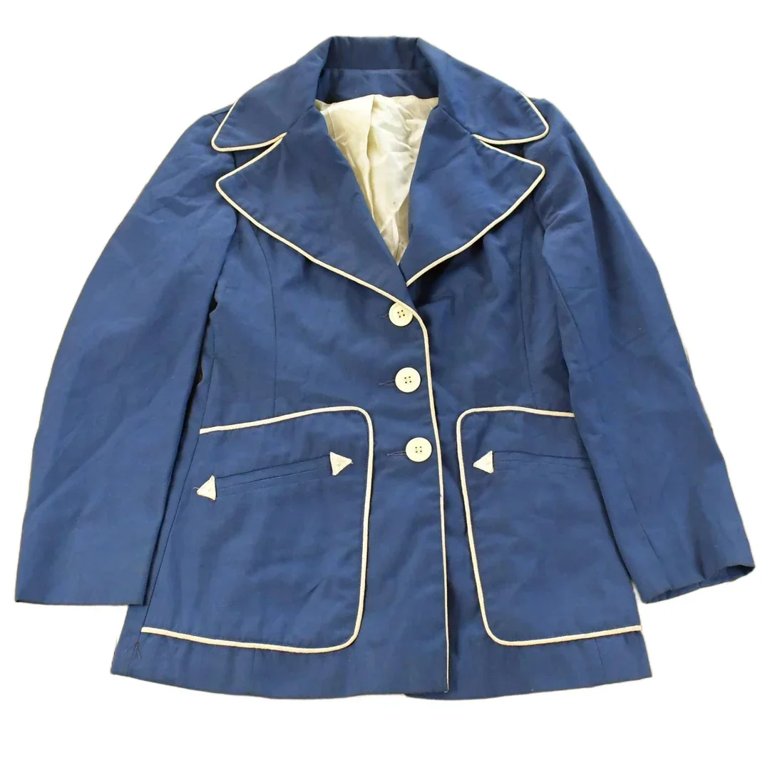 Vintage 1970s Navy Blue Blazer Jacket Women's Small