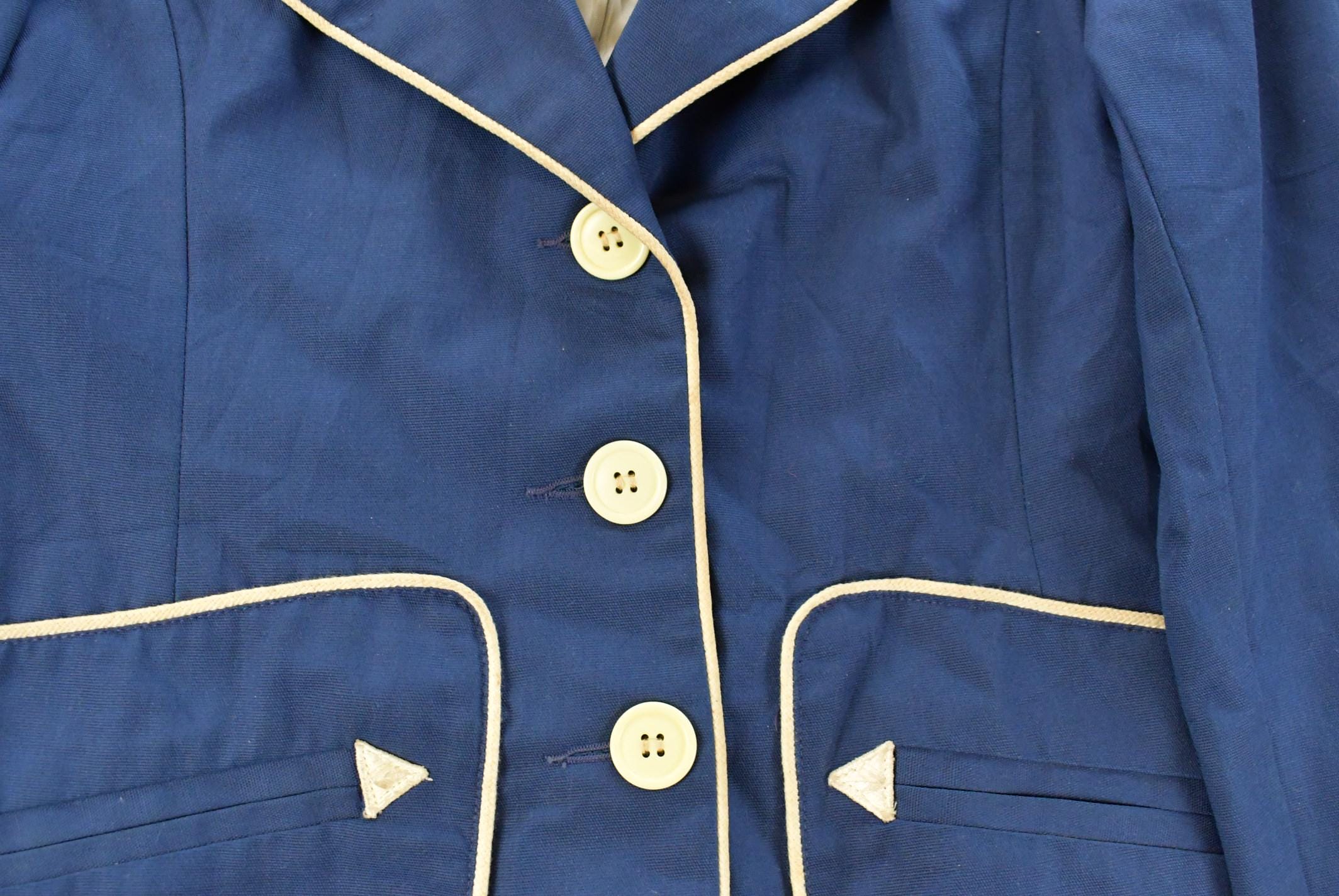 Vintage 1970s Navy Blue Blazer Jacket Women's Small - Image 3