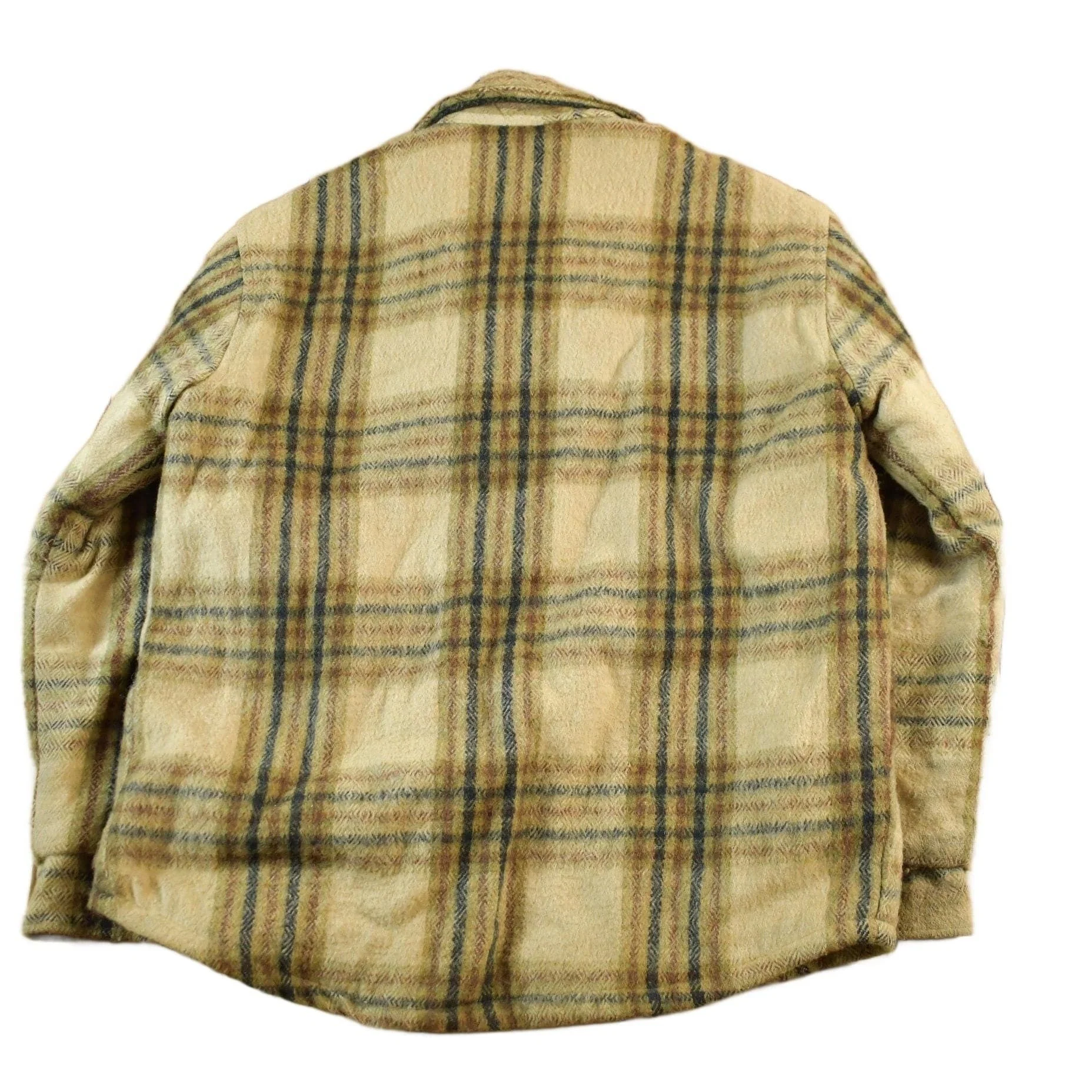 Vintage 1970s Oakbrook Sears Roebuck Wool Flannel Button Up Shirt Jacket Men's Small - Image 2