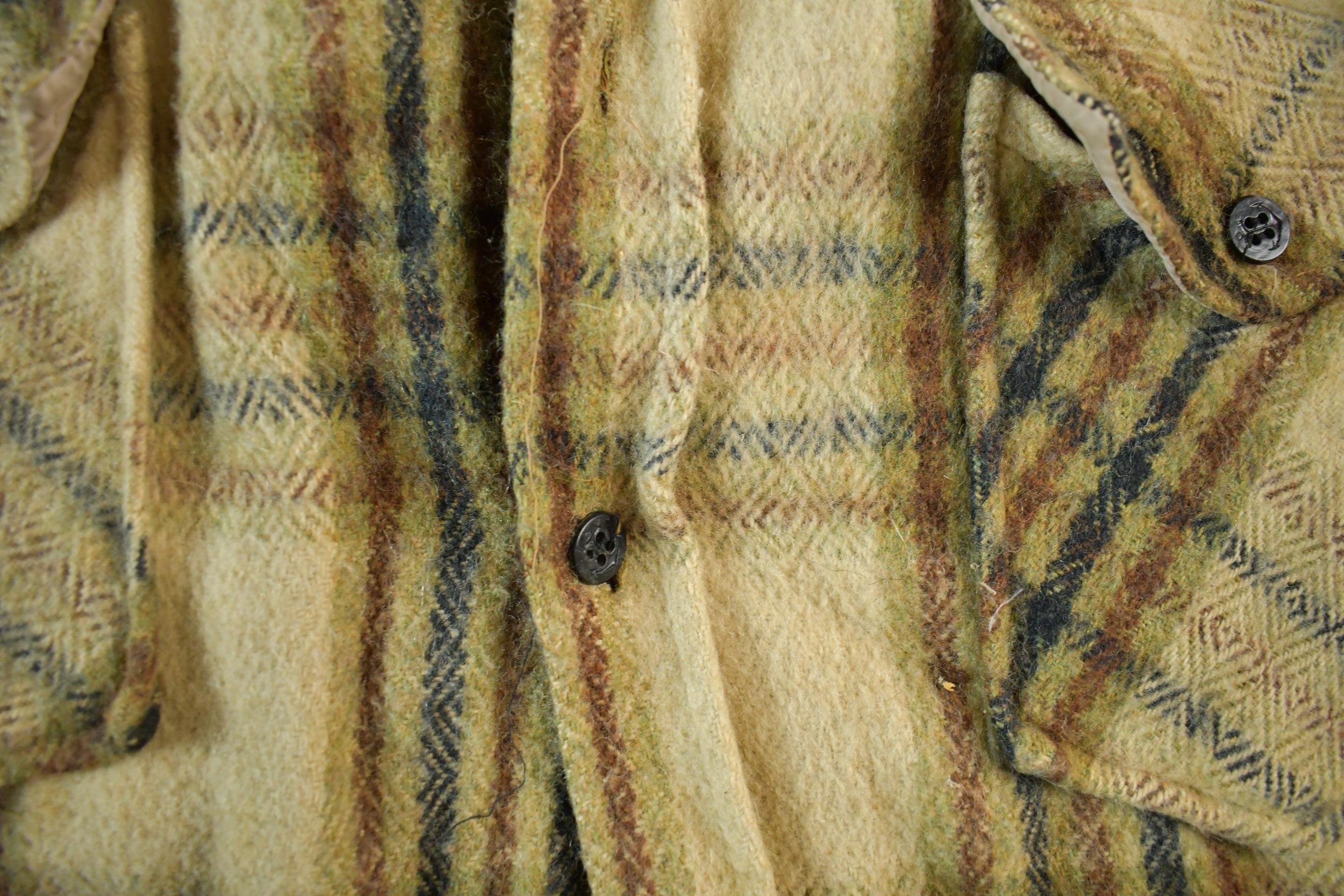 Vintage 1970s Oakbrook Sears Roebuck Wool Flannel Button Up Shirt Jacket Men's Small - Image 3