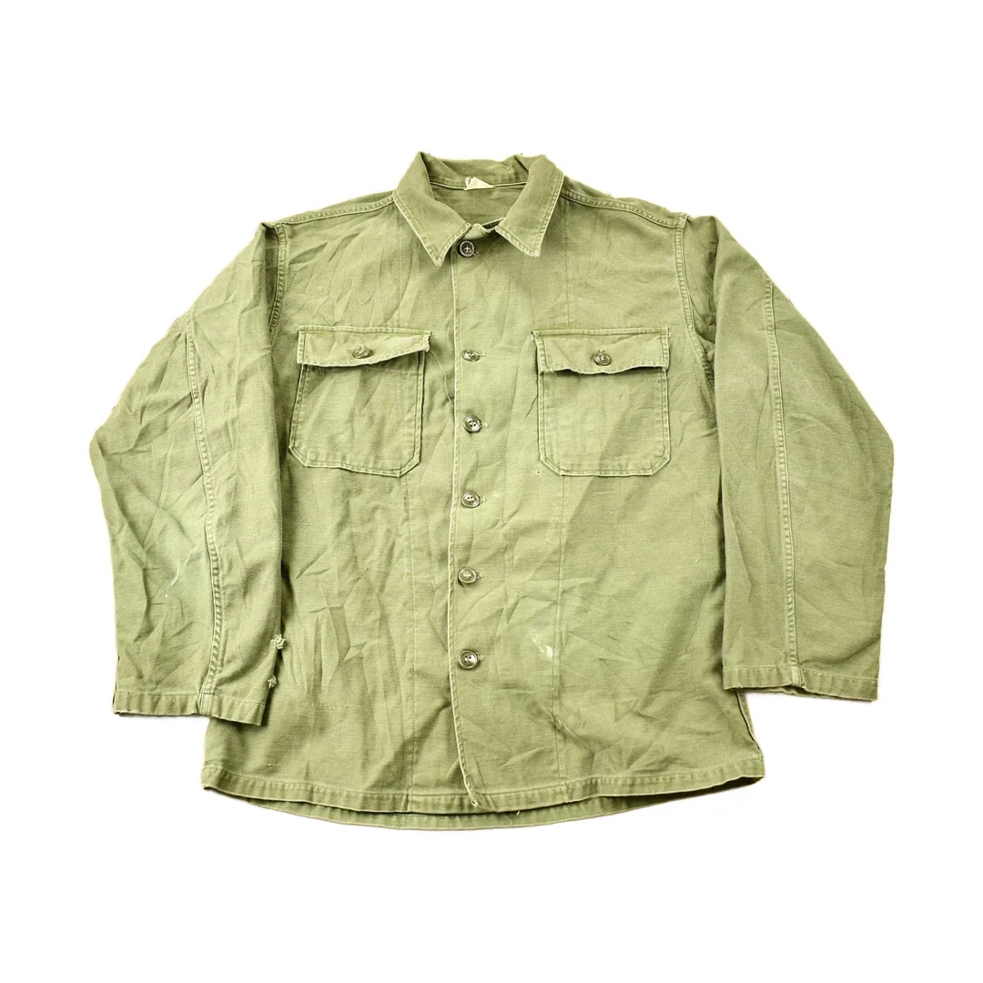 Vintage 1970s OG 107 Military Button Up Shirt Men's Medium