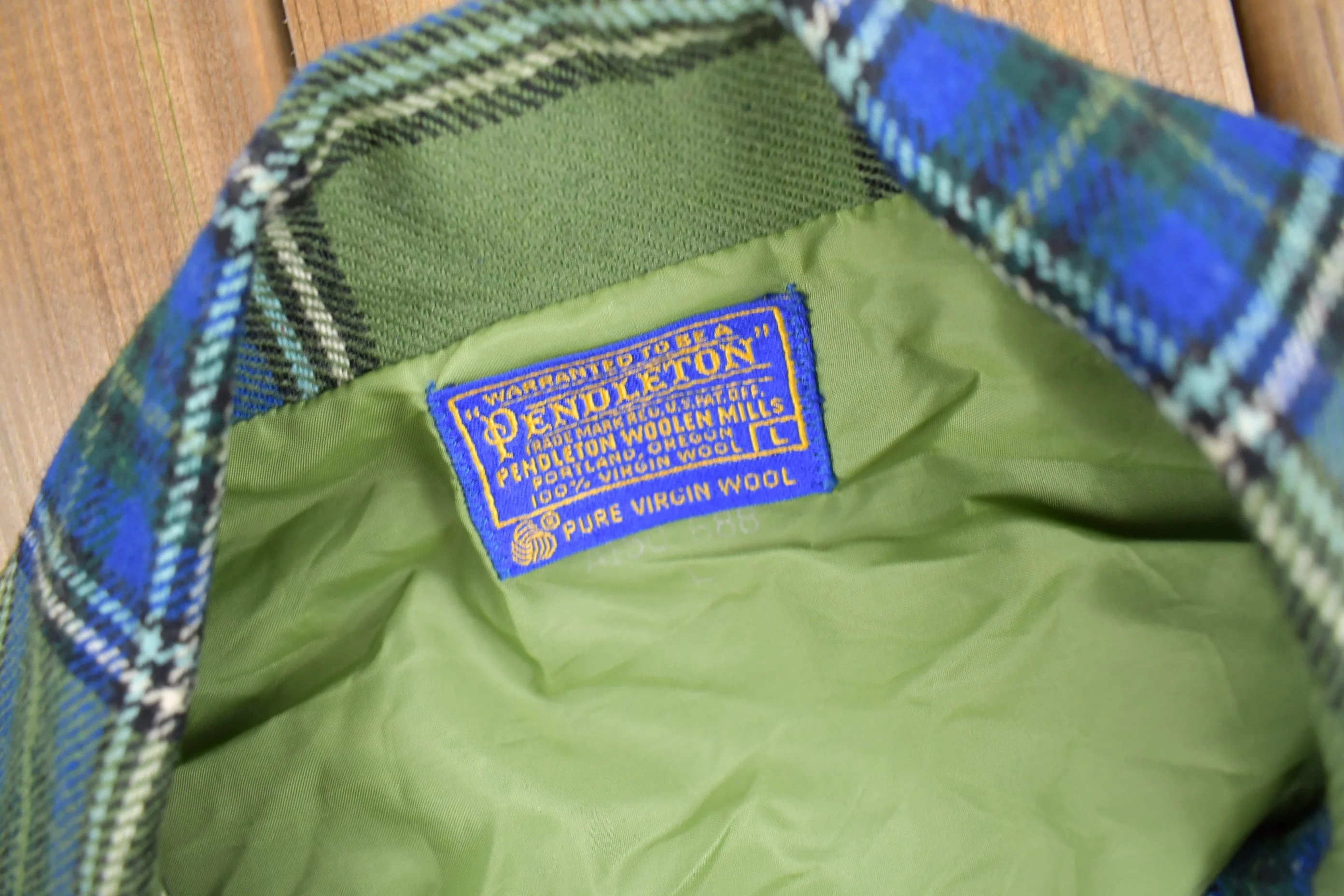 Vintage 1970s Pendleton Plaid Button Up Blazer Jacket Men's Large - Image 4