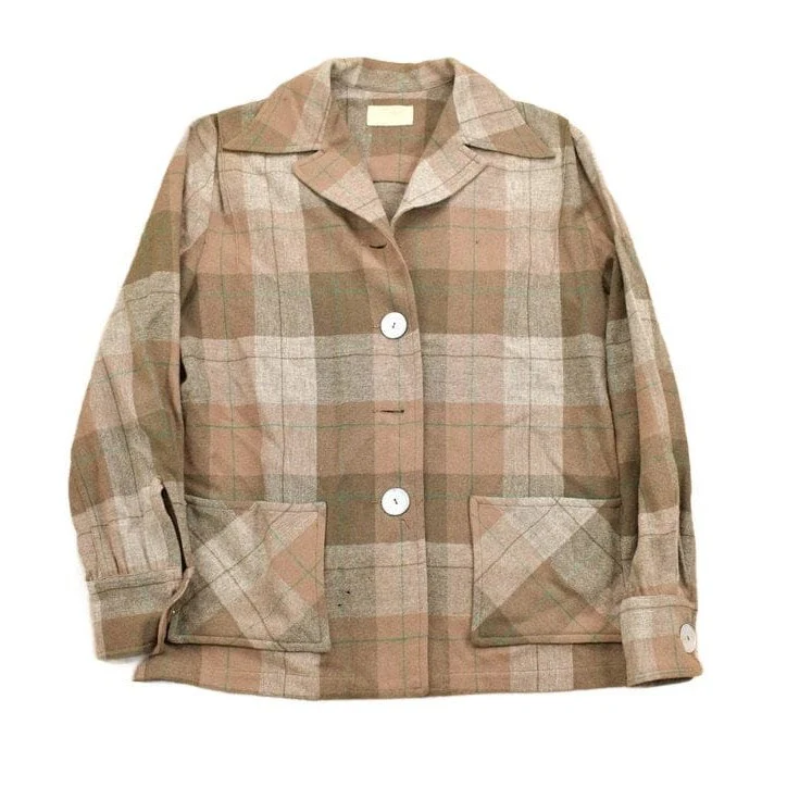 Vintage 1970s Pendleton Plaid Button Up Blazer Shirt / 100% Virgin Wool / Outdoorsman / True Vintage / Casual Wear / Made In USA / Flannel