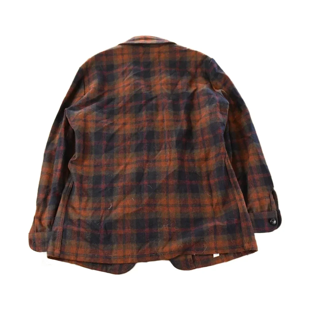 Vintage 1970s Pendleton Plaid Button Up Blazer Shirt Men's Medium - Image 2